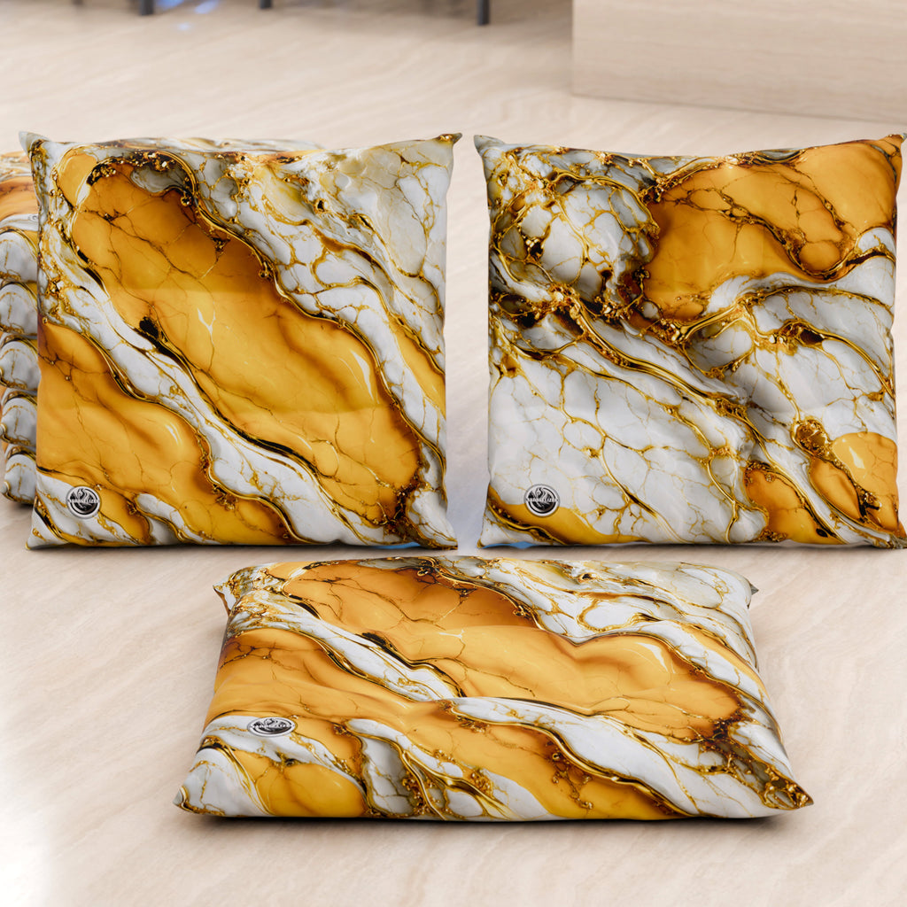 Cuscini per Sedie Cucina Eleganti Effetto Marmo Giallo - YELLOOOWW