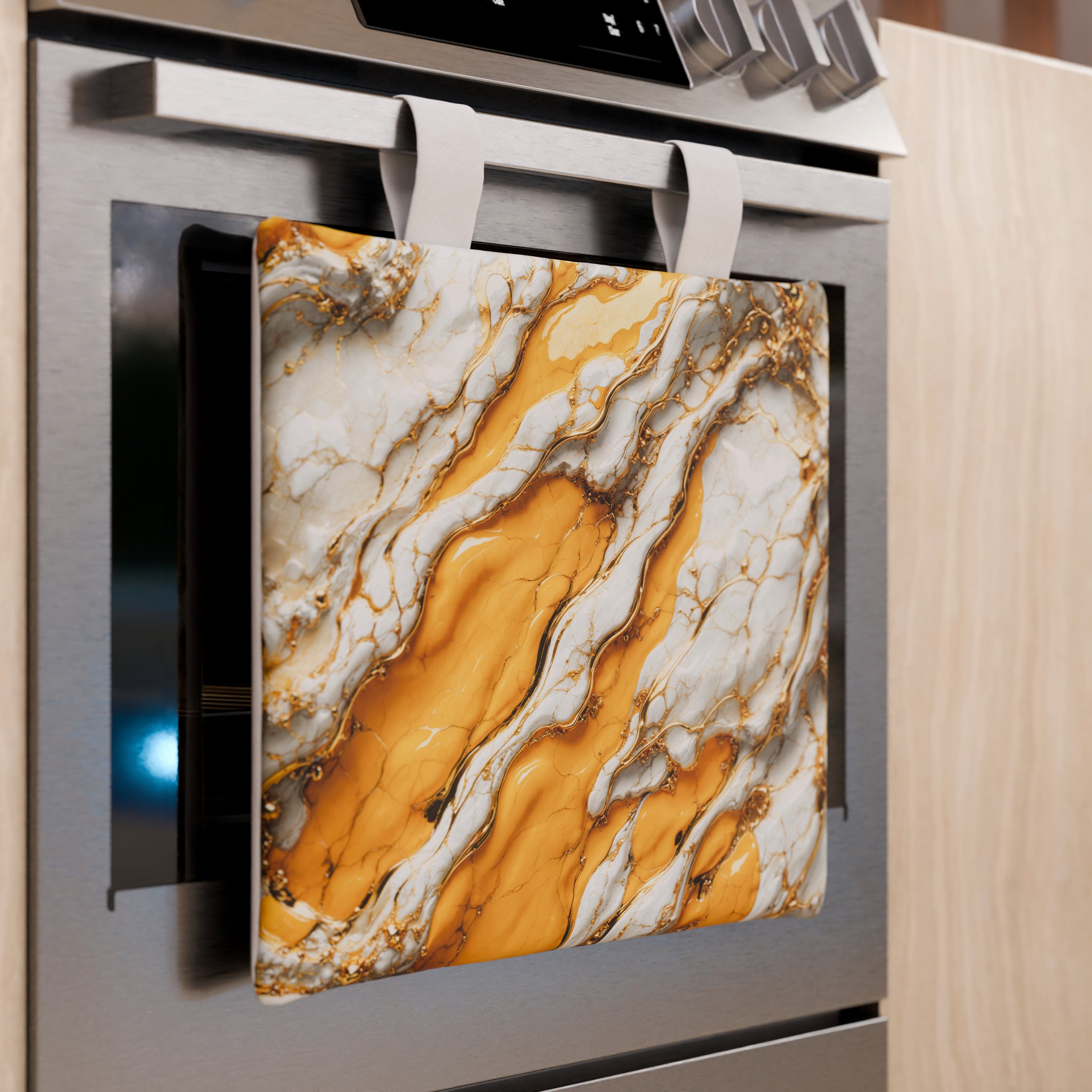 Copriforno Elegante Moderno Effetto Marmo Yelloooww