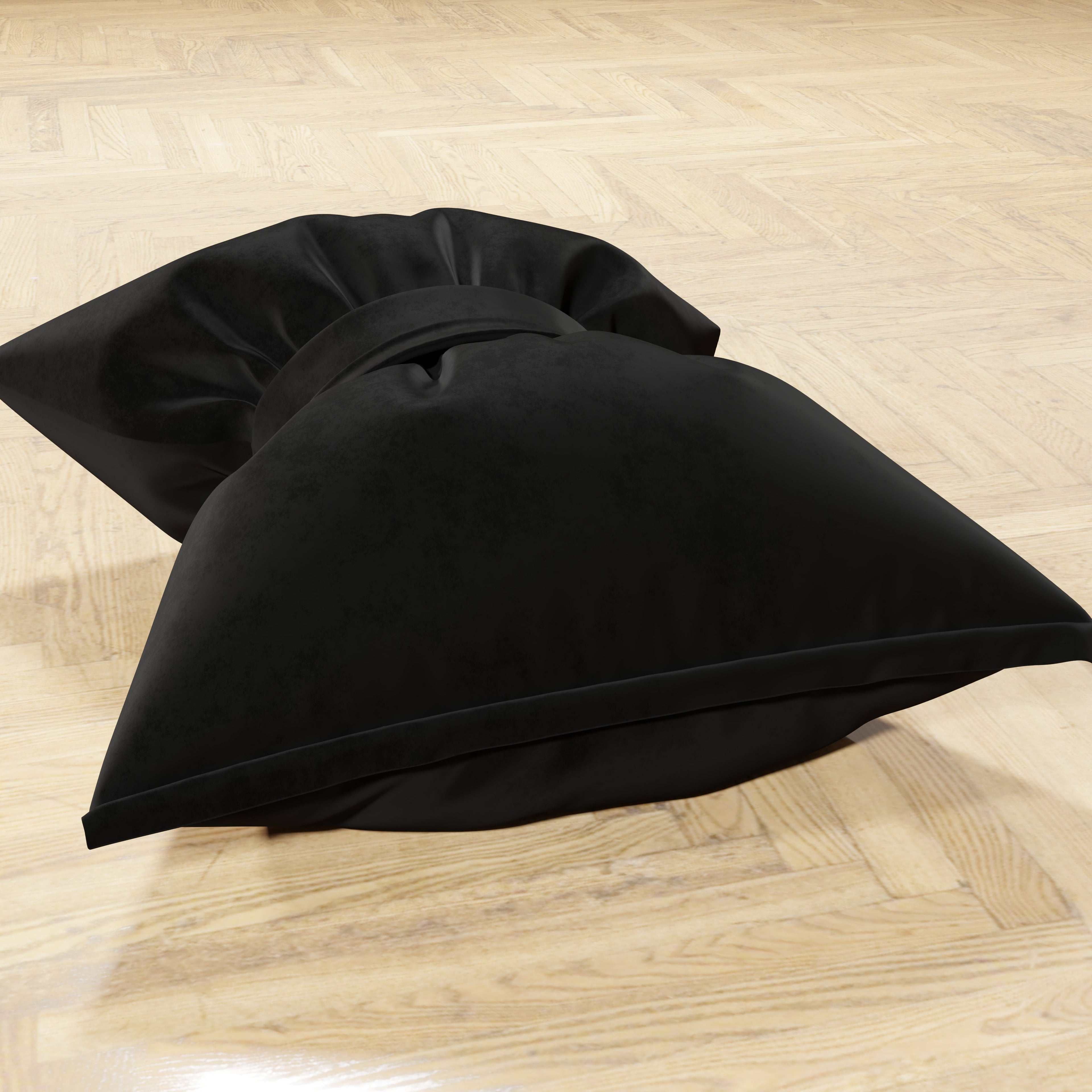 Cuscino Arredo Fiocco in Velluto 40x50 cm, Cuscino divano Nero
