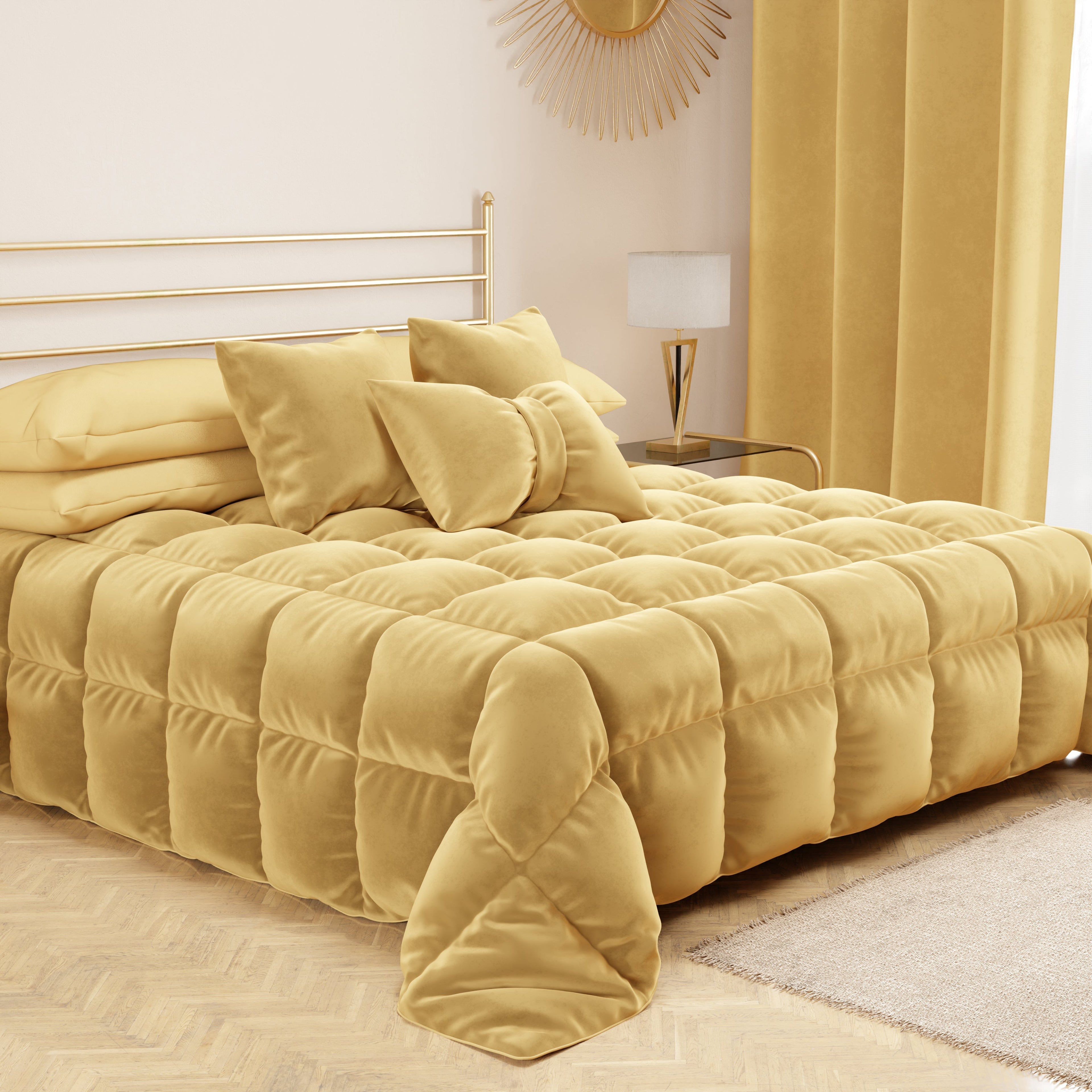 Cuscino Arredo Fiocco in Velluto 40x50 cm, Cuscino divano Oro