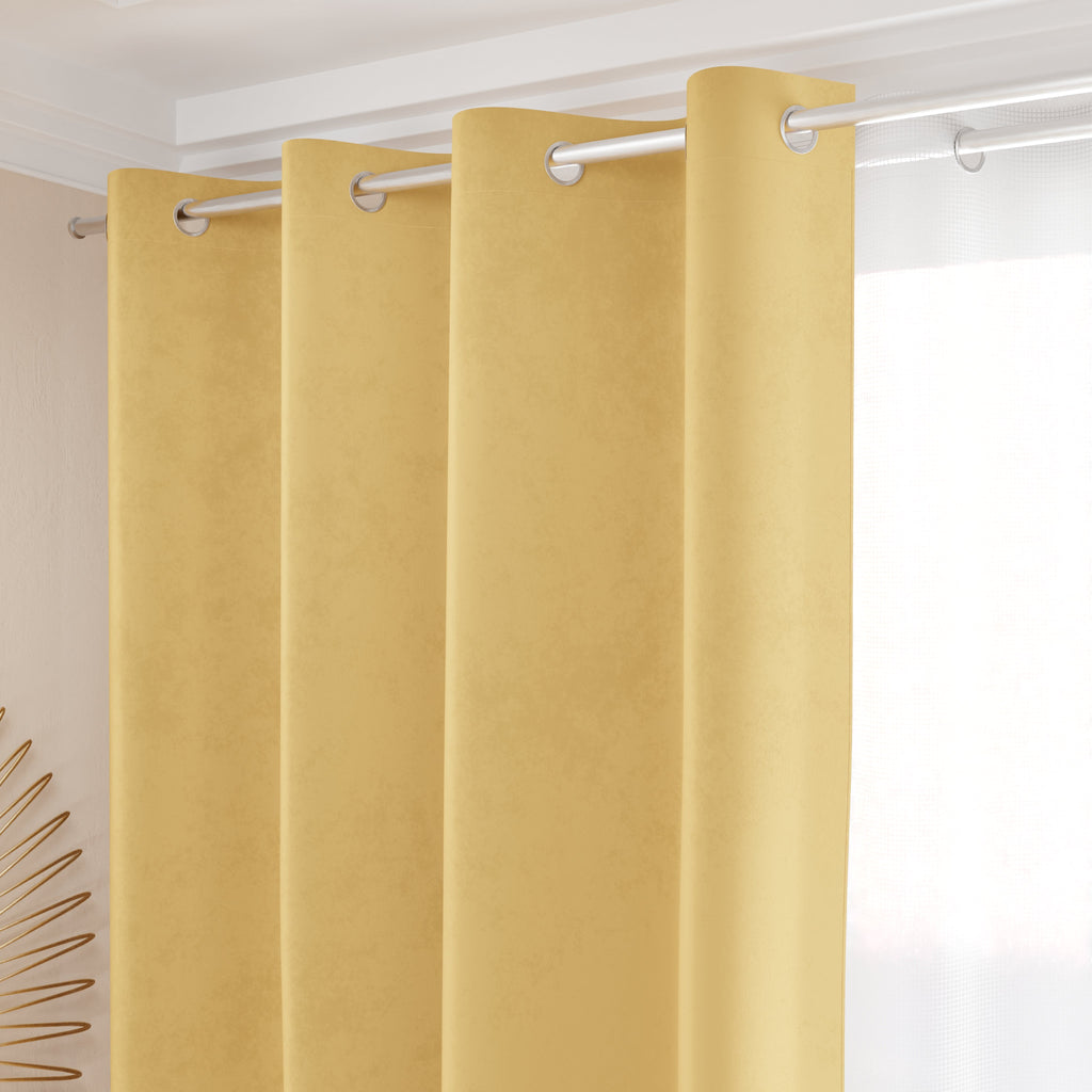 Tenda a Pannello in Velluto per Interni con Anelli, 140x280 cm, Oro