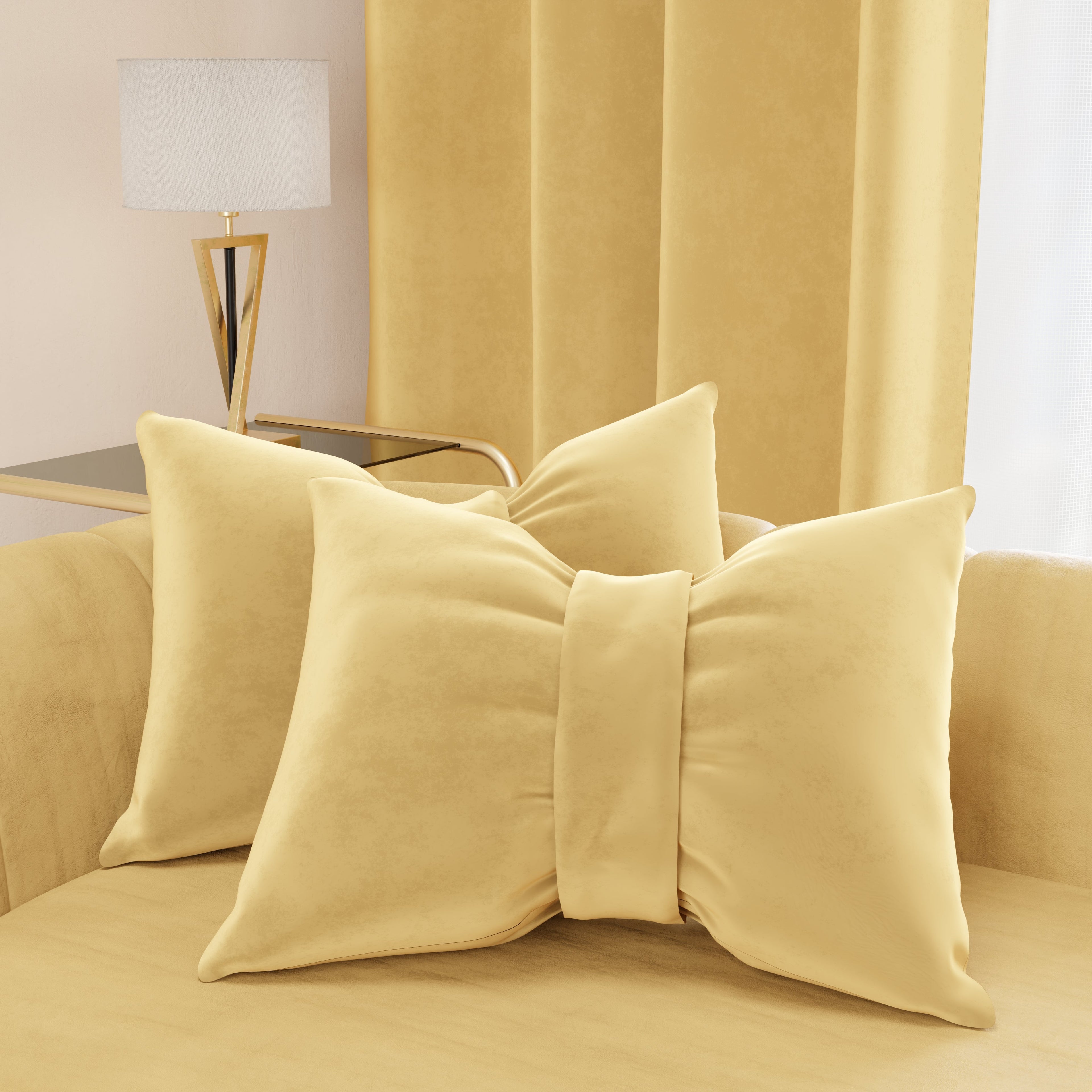 Cuscino Arredo Fiocco in Velluto 40x50 cm, Cuscino divano Oro