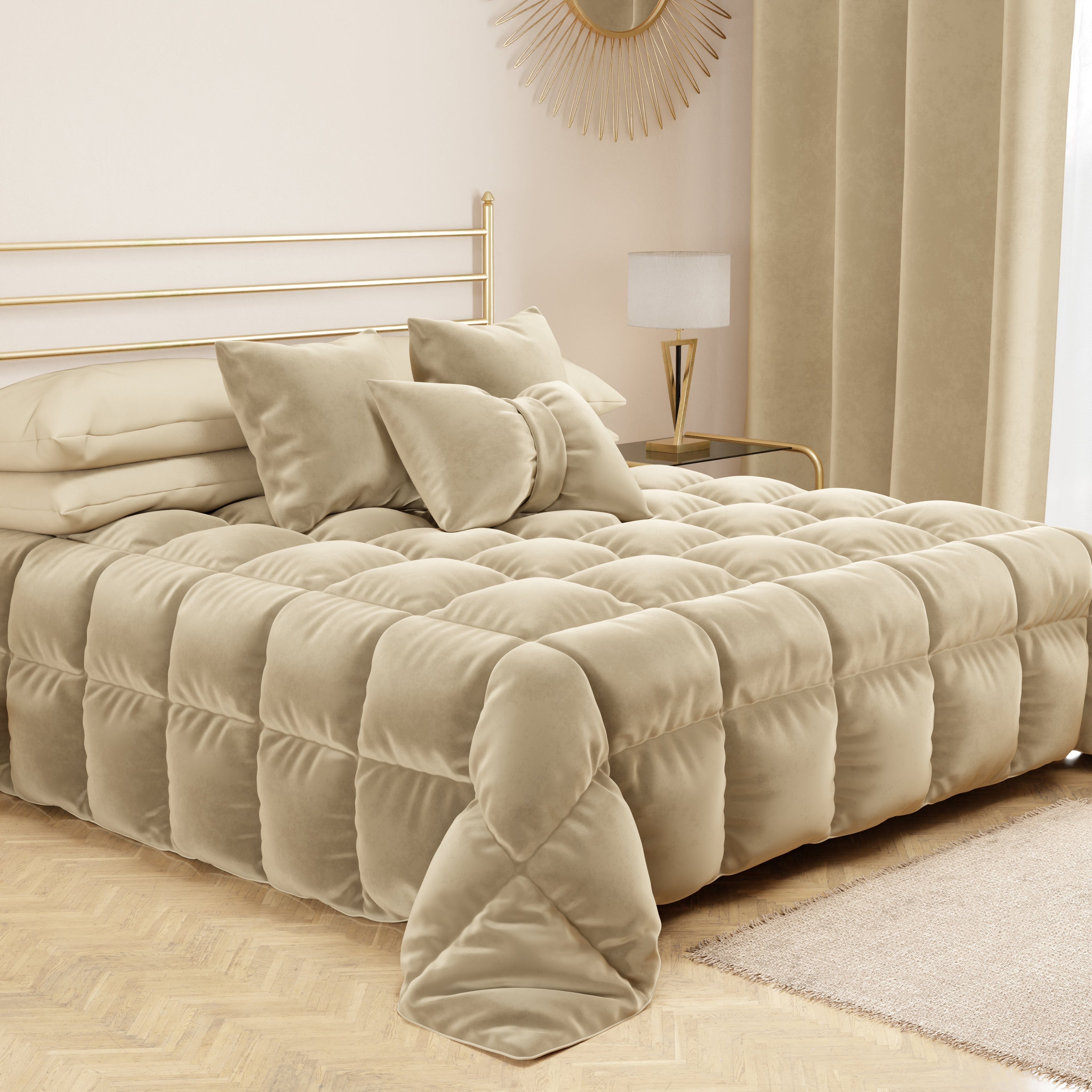 Cuscino Arredo Fiocco in Velluto 40x50 cm, Cuscino divano Panna