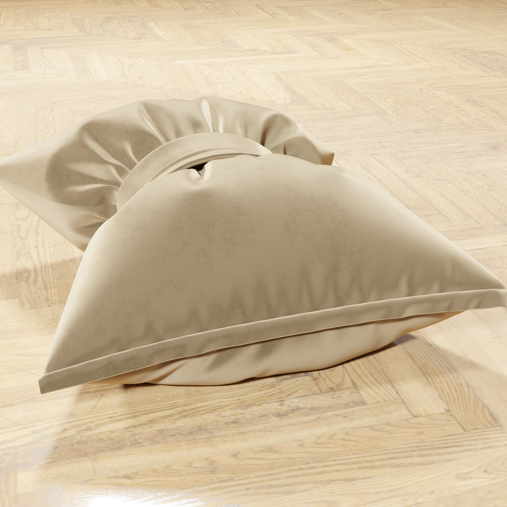 Cuscino Arredo Fiocco in Velluto 40x50 cm, Cuscino divano Panna
