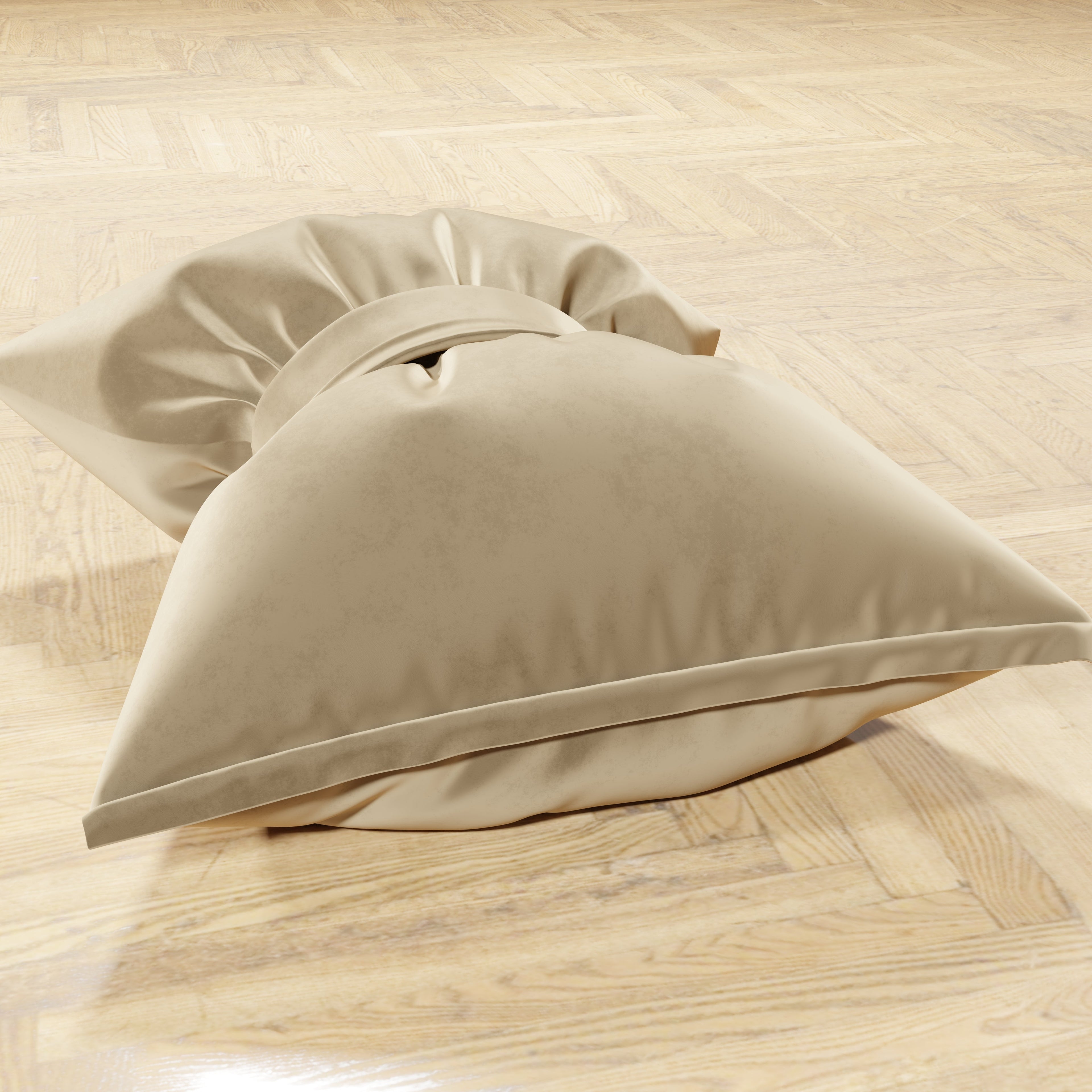 Cuscino Arredo Fiocco in Velluto 40x50 cm, Cuscino divano Panna