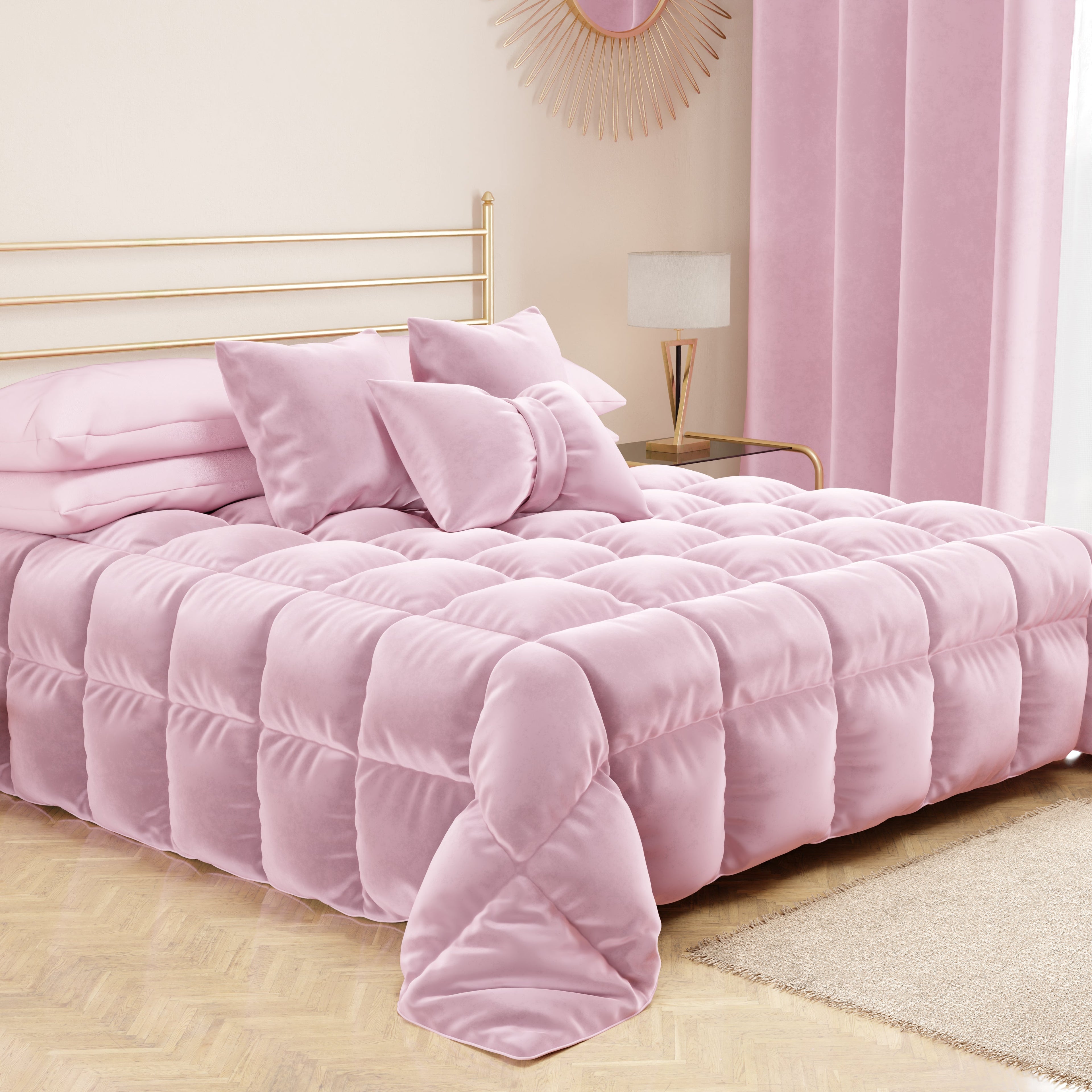 Cuscino Arredo Fiocco in Velluto 40x50 cm, Cuscino divano Rosa