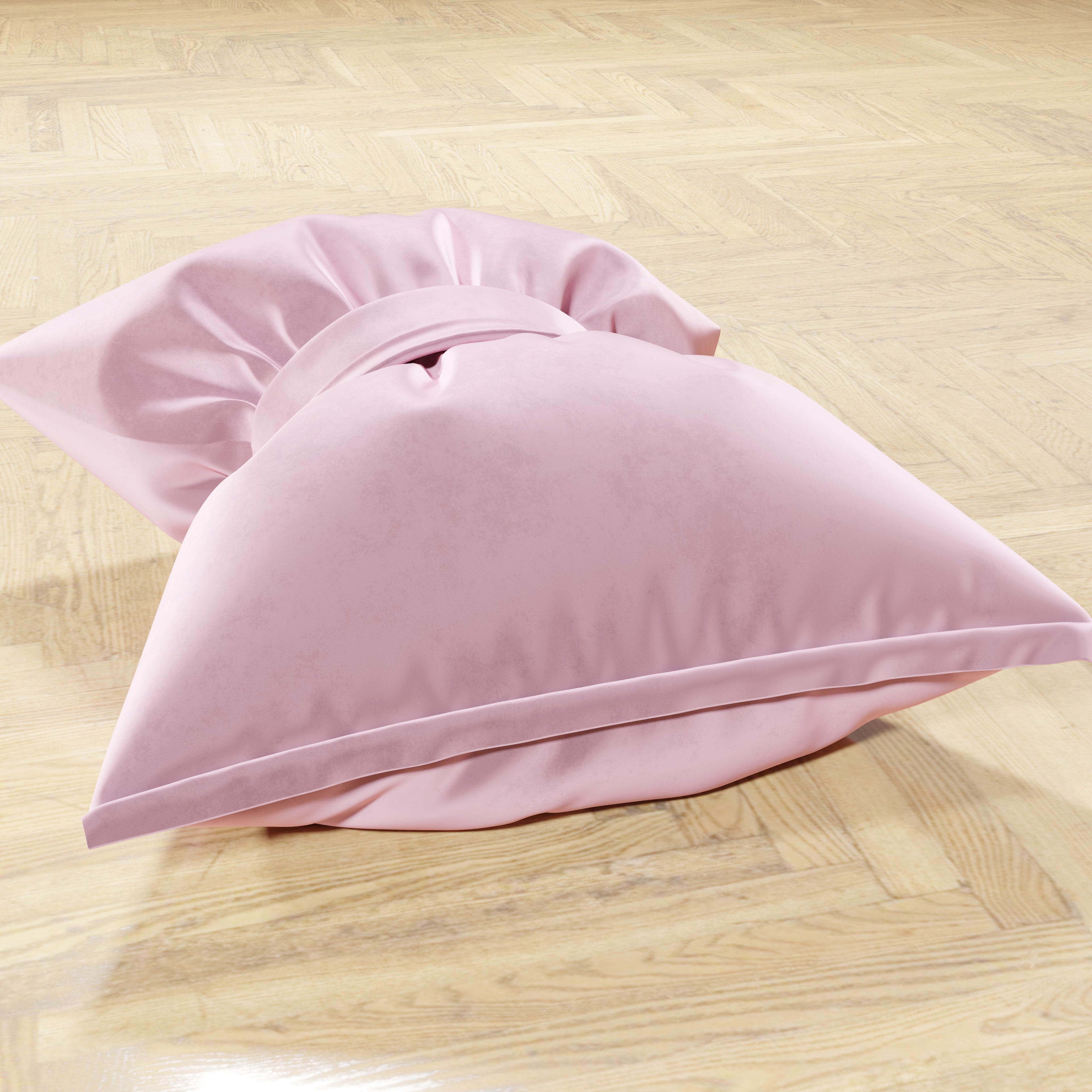 Cuscino Arredo Fiocco in Velluto 40x50 cm, Cuscino divano Rosa