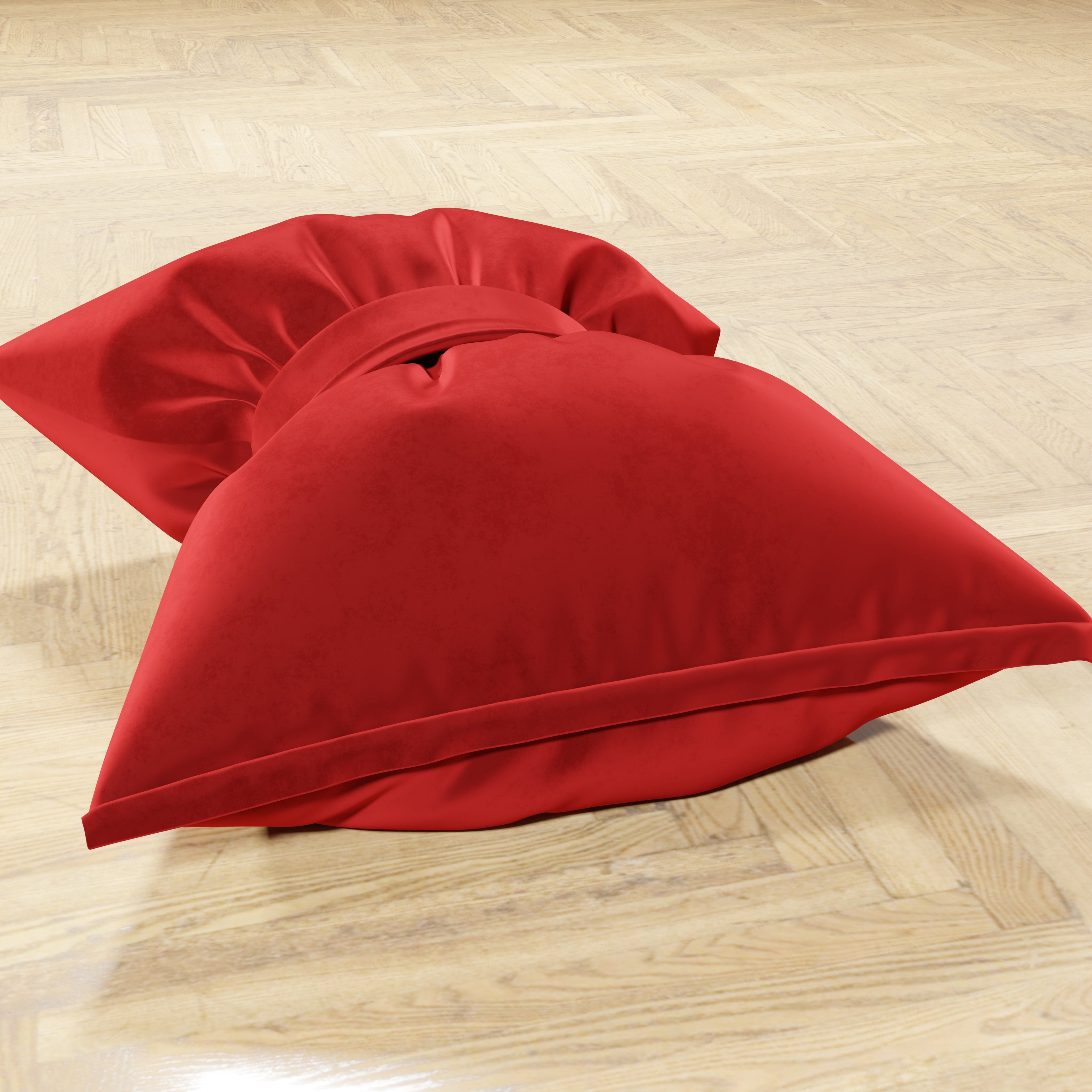 Cuscino Arredo Fiocco in Velluto 40x50 cm, Cuscino divano Rosso