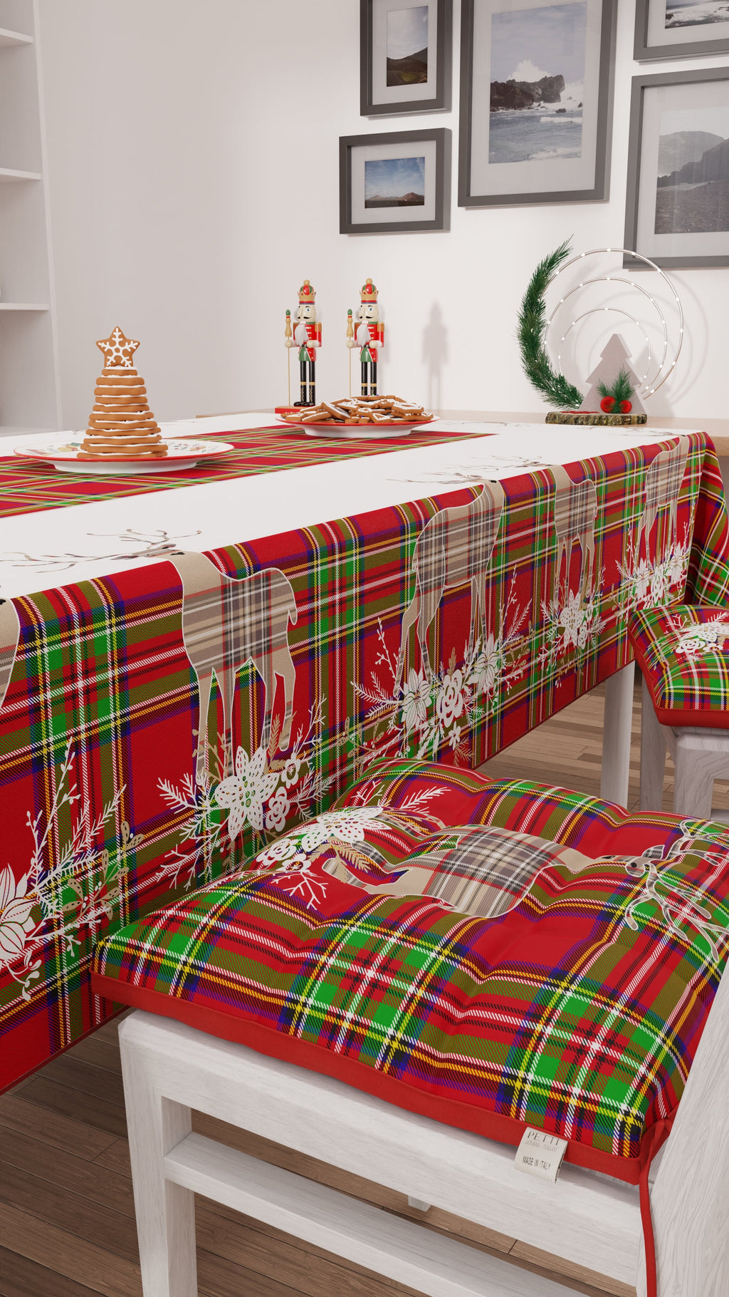 Cuscini per Sedie Natalizi Coprisedia Natalizi 6 Pezzi Renna Beige.