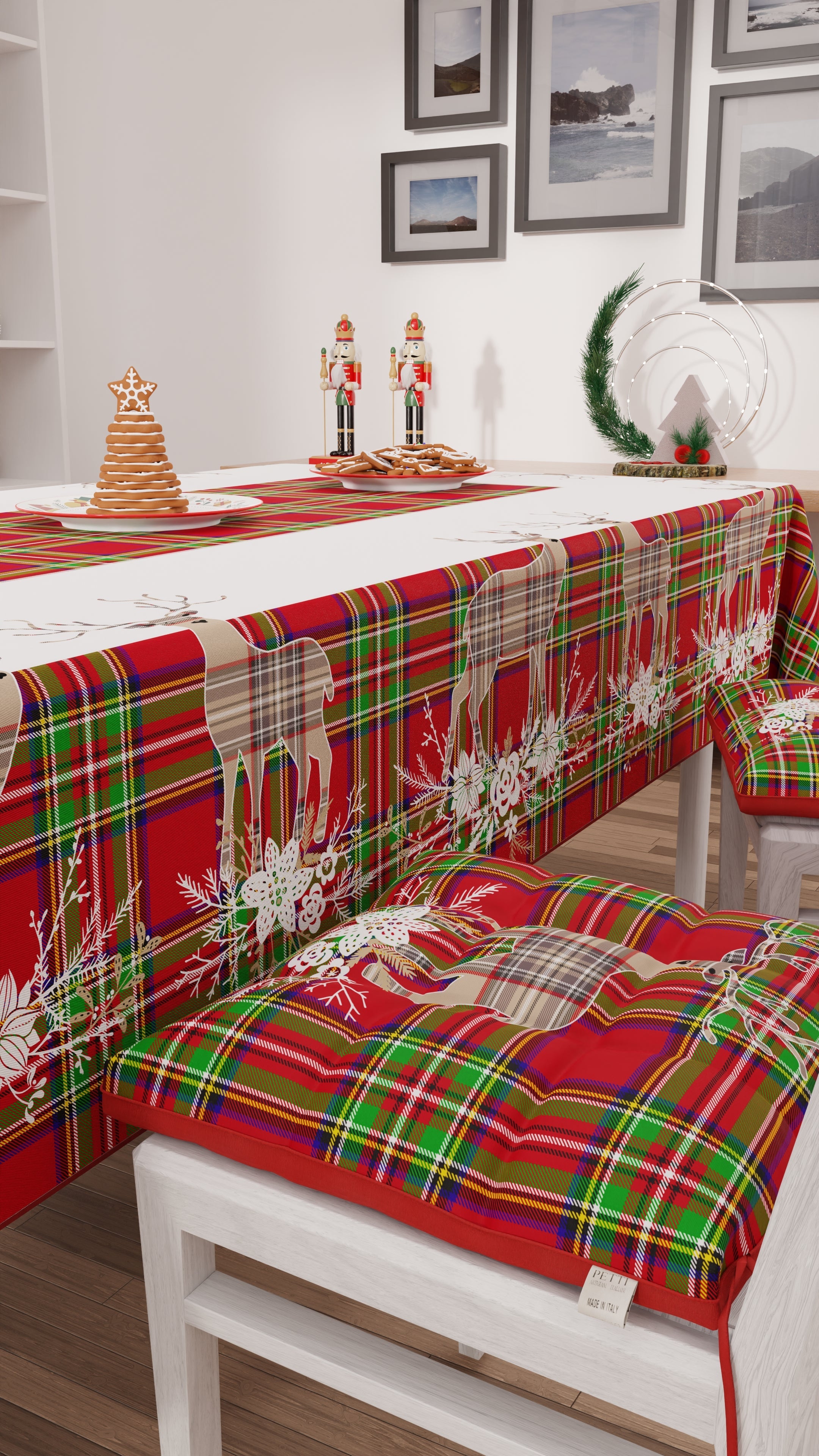 Cuscini per Sedie Natalizi Coprisedia Natalizi 6 Pezzi Renna Beige.