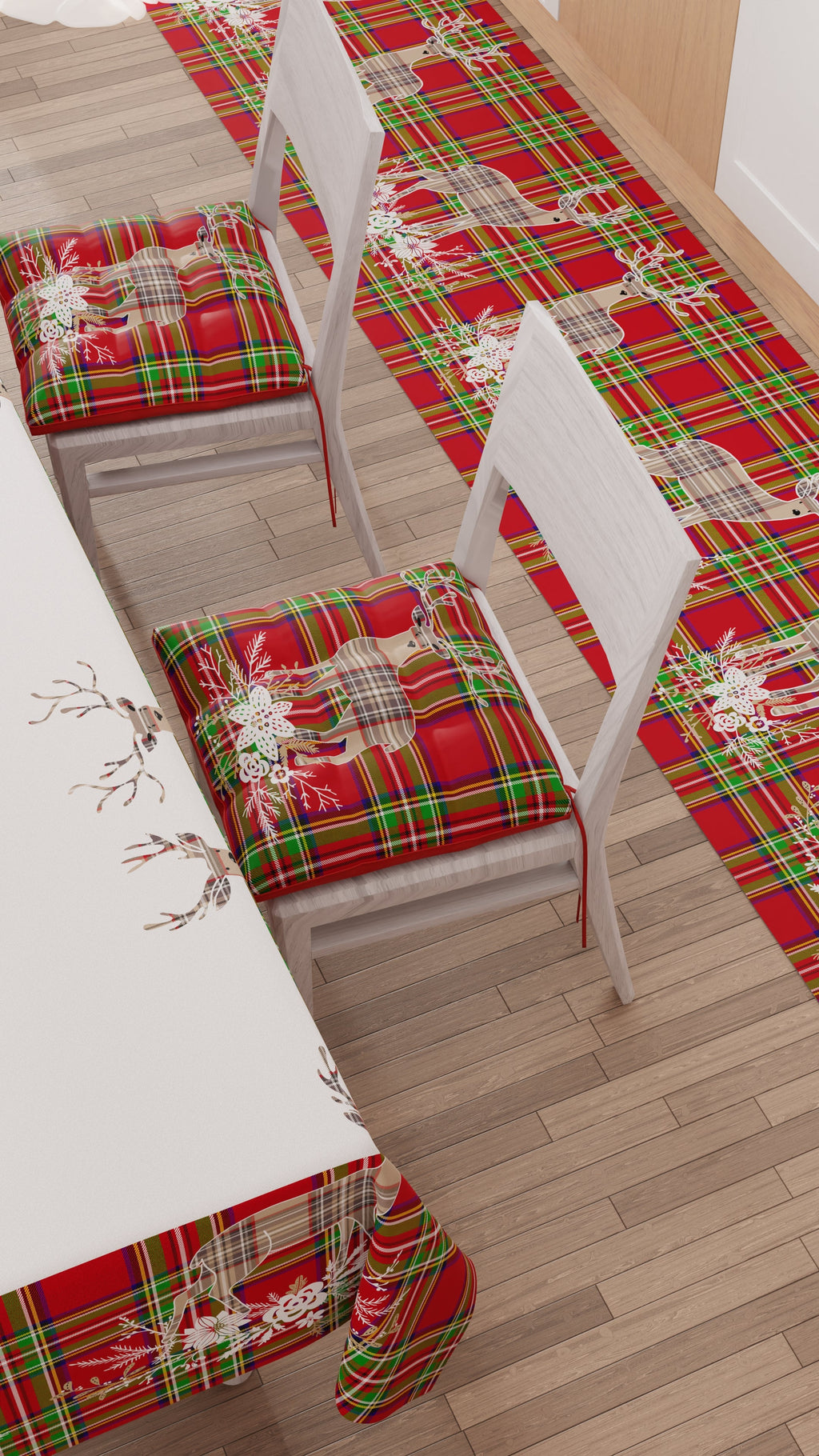 Cuscini per Sedie Natalizi Coprisedia Natalizi 6 Pezzi Renna Beige.