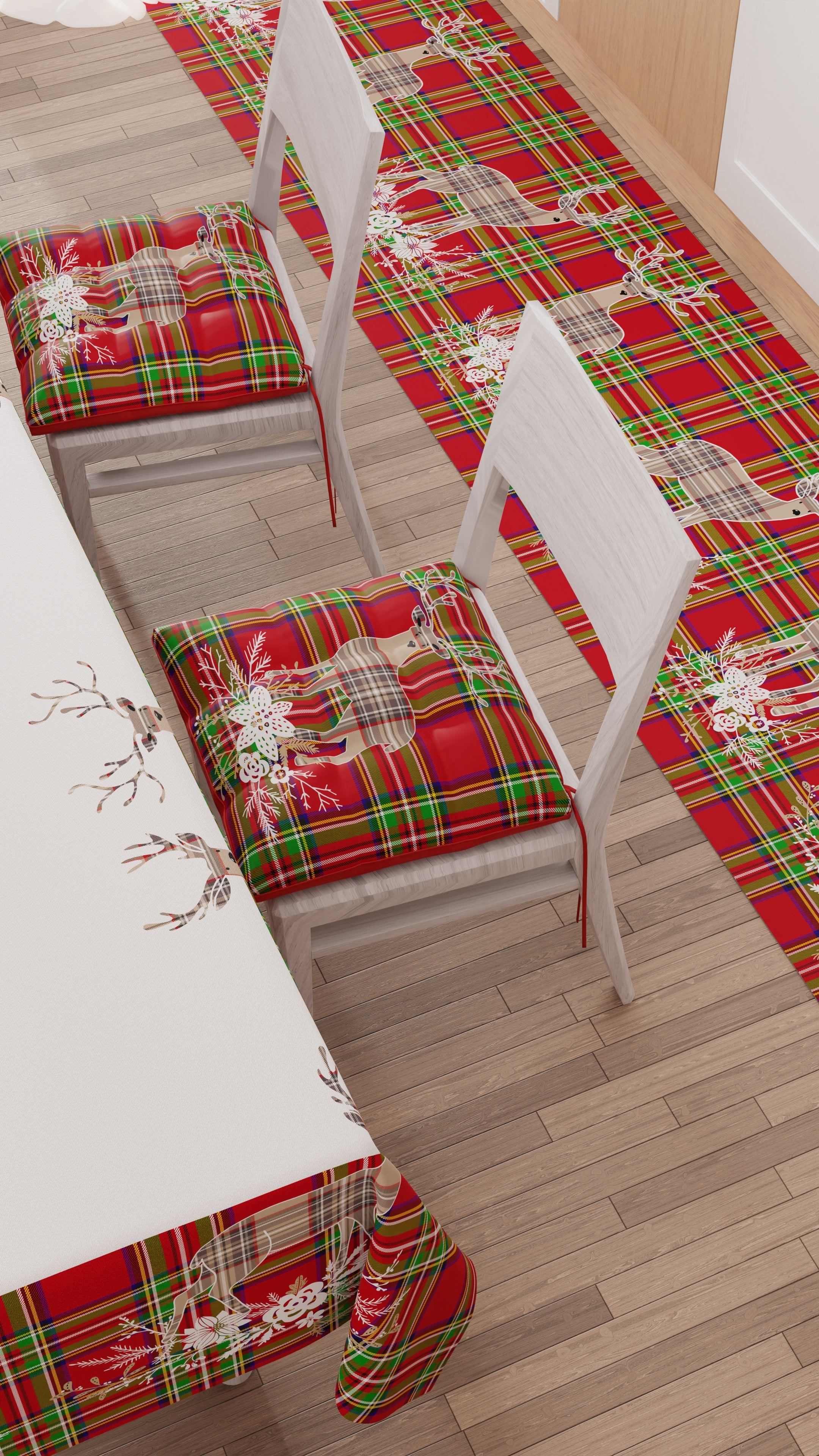 Cuscini per Sedie Natalizi Coprisedia Natalizi 6 Pezzi Renna Beige.