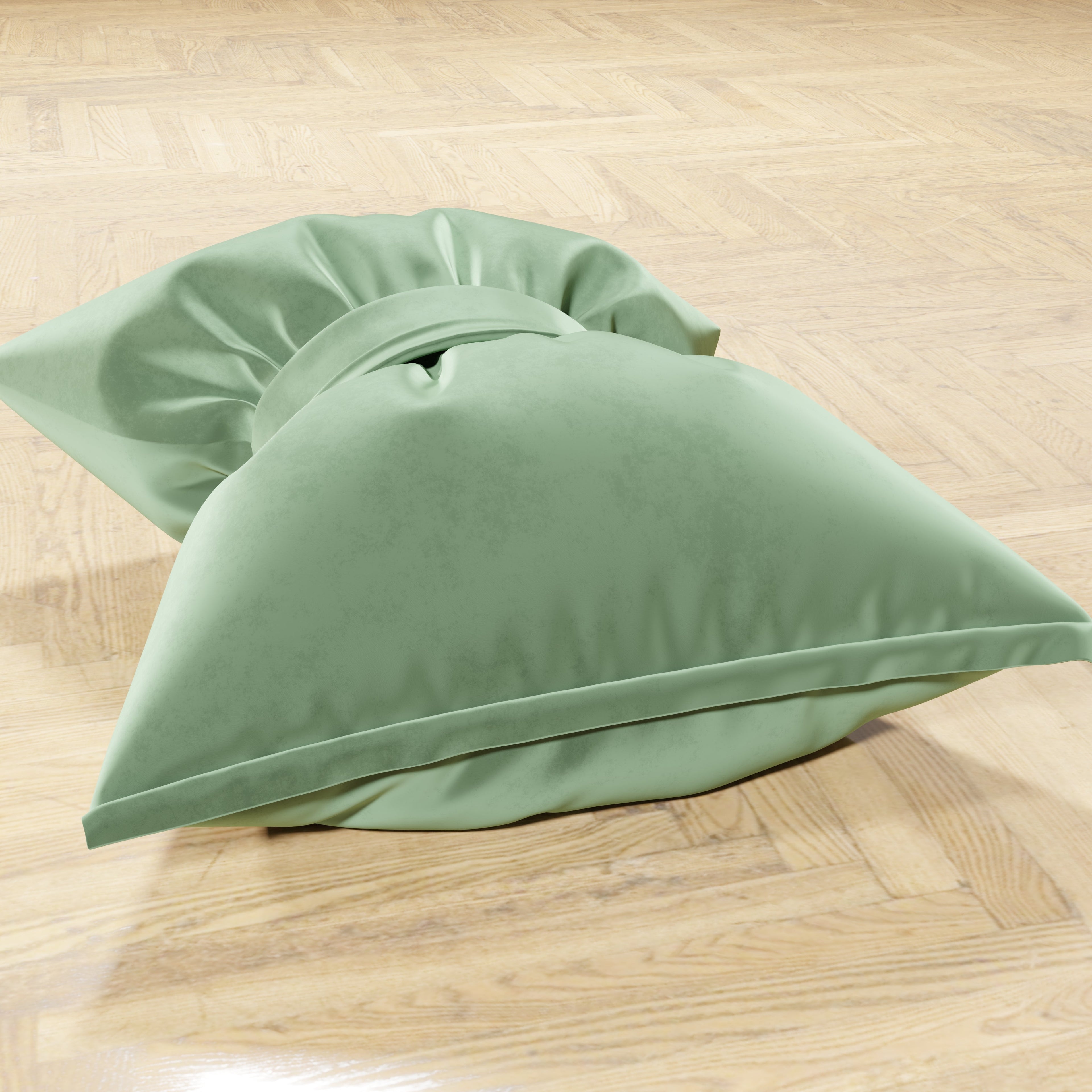 Cuscino Arredo Fiocco in Velluto 40x50 cm, Cuscino divano Salvia