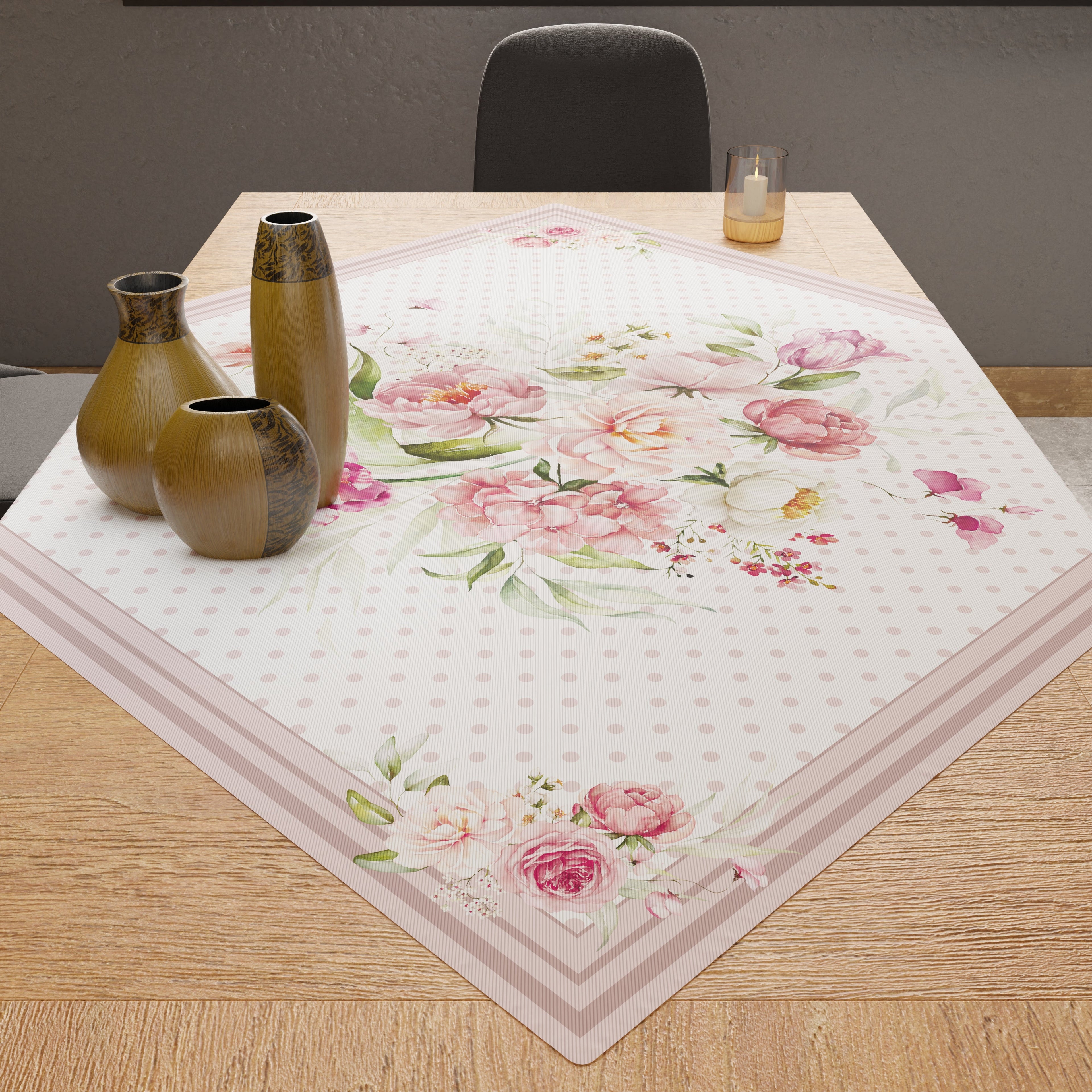 Centrotavola Moderno Cucina in Stampa Digitale Shabby Pois Cipria