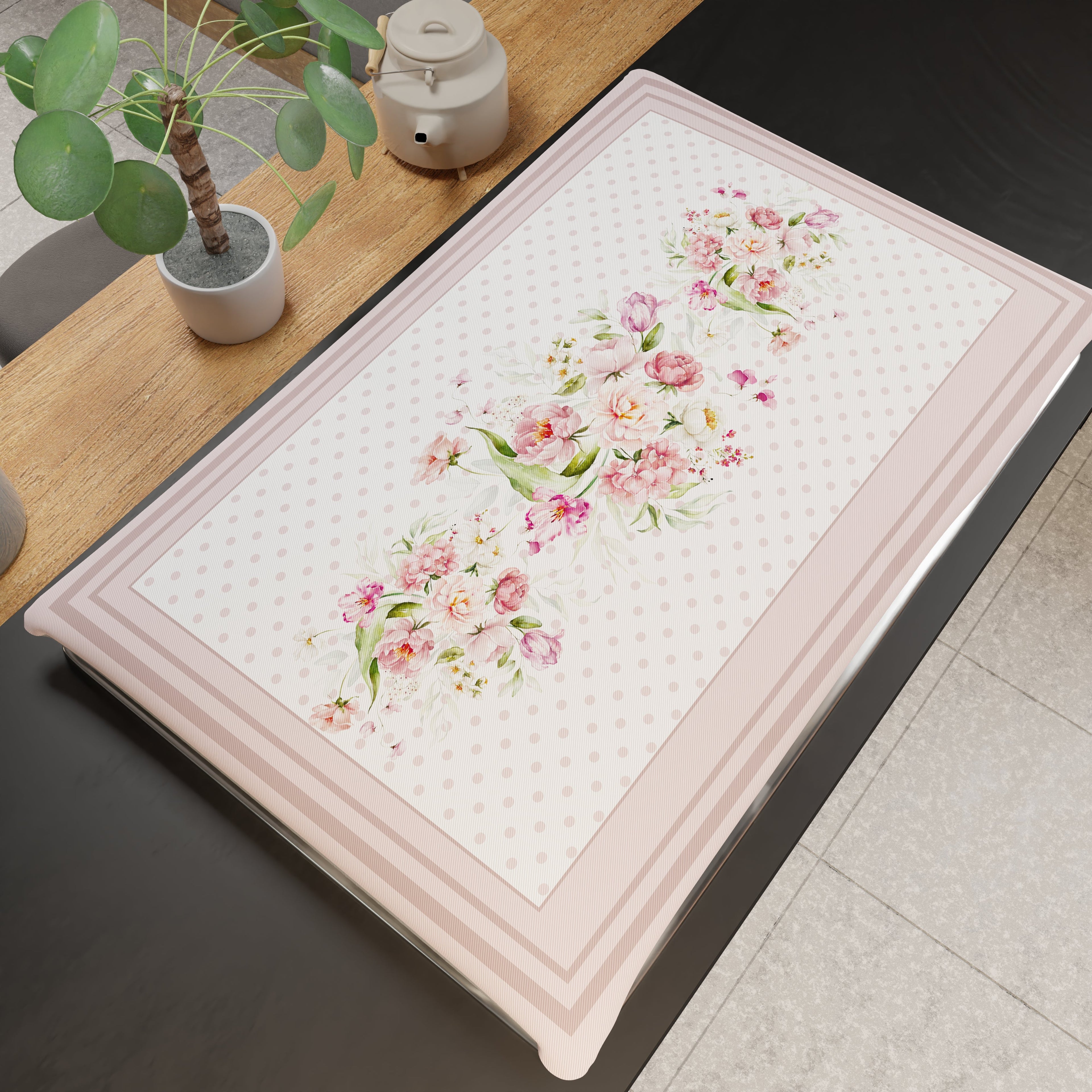 Coprifornello Coprifuochi Cucina in Stampa Digitale Shabby Pois Cipria 1pz 50x70cm