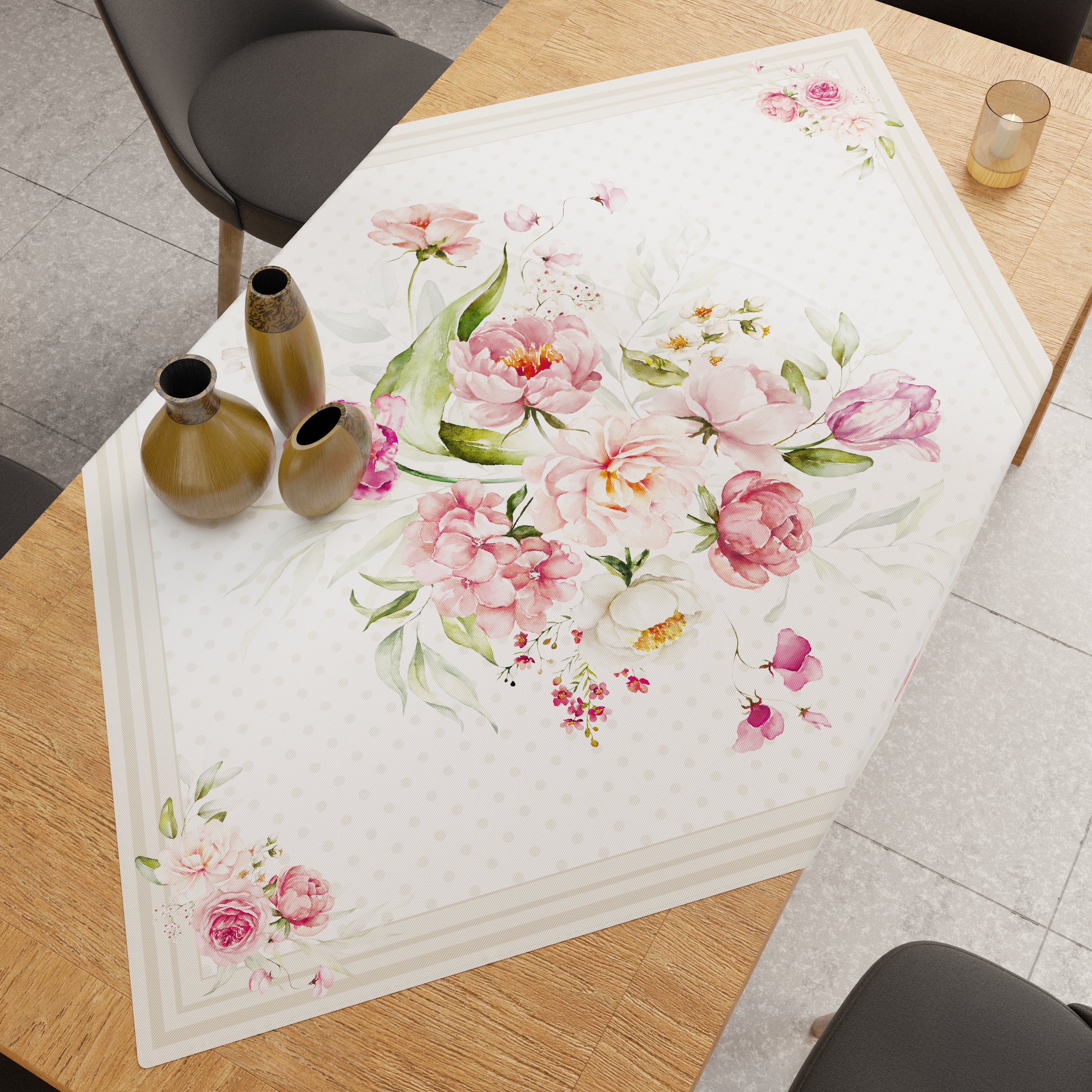 Centrotavola Moderno Cucina in Stampa Digitale Shabby Pois Beige