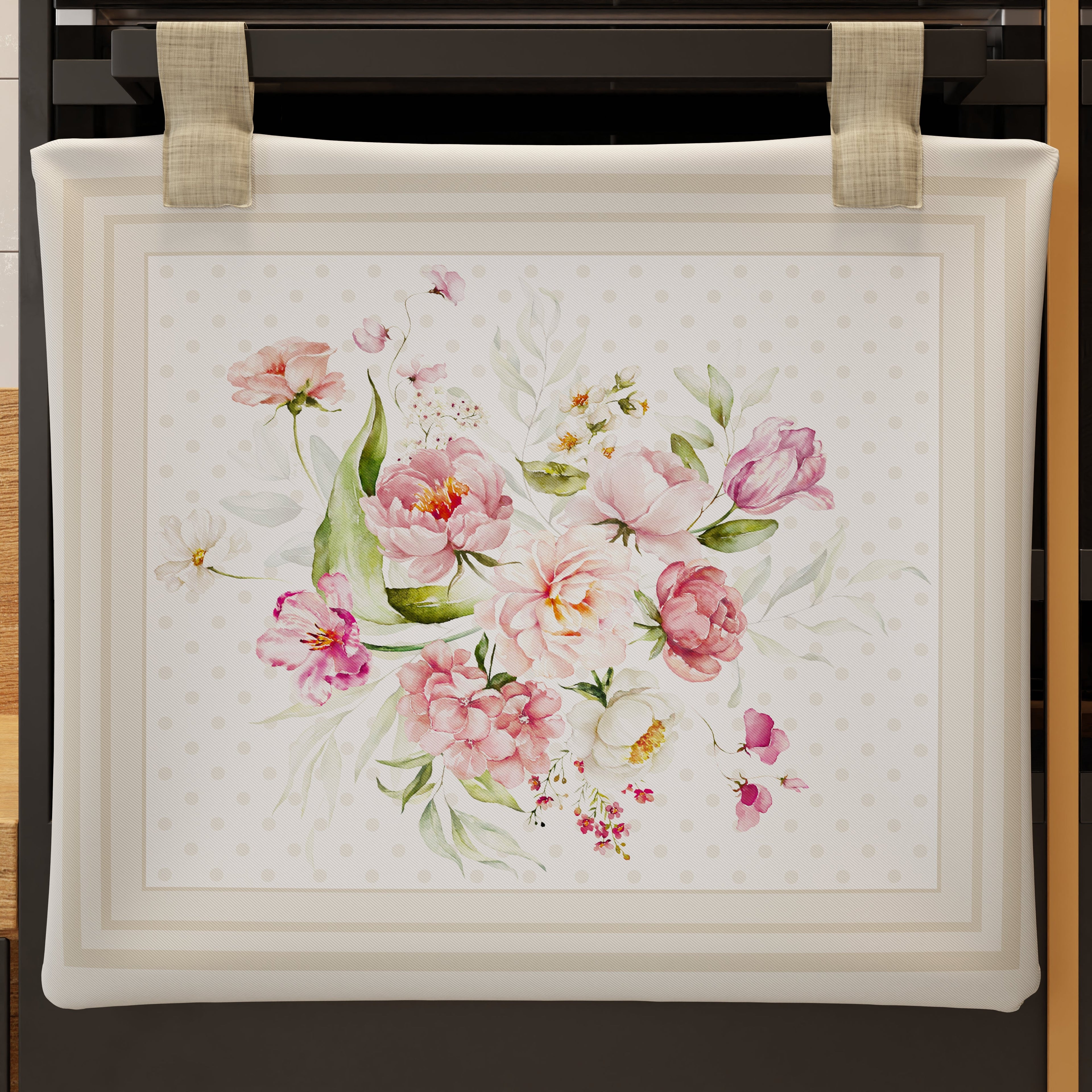 Copriforno per Cucina in Stampa Digitale Shabby Pois Beige1pz 45x55cm