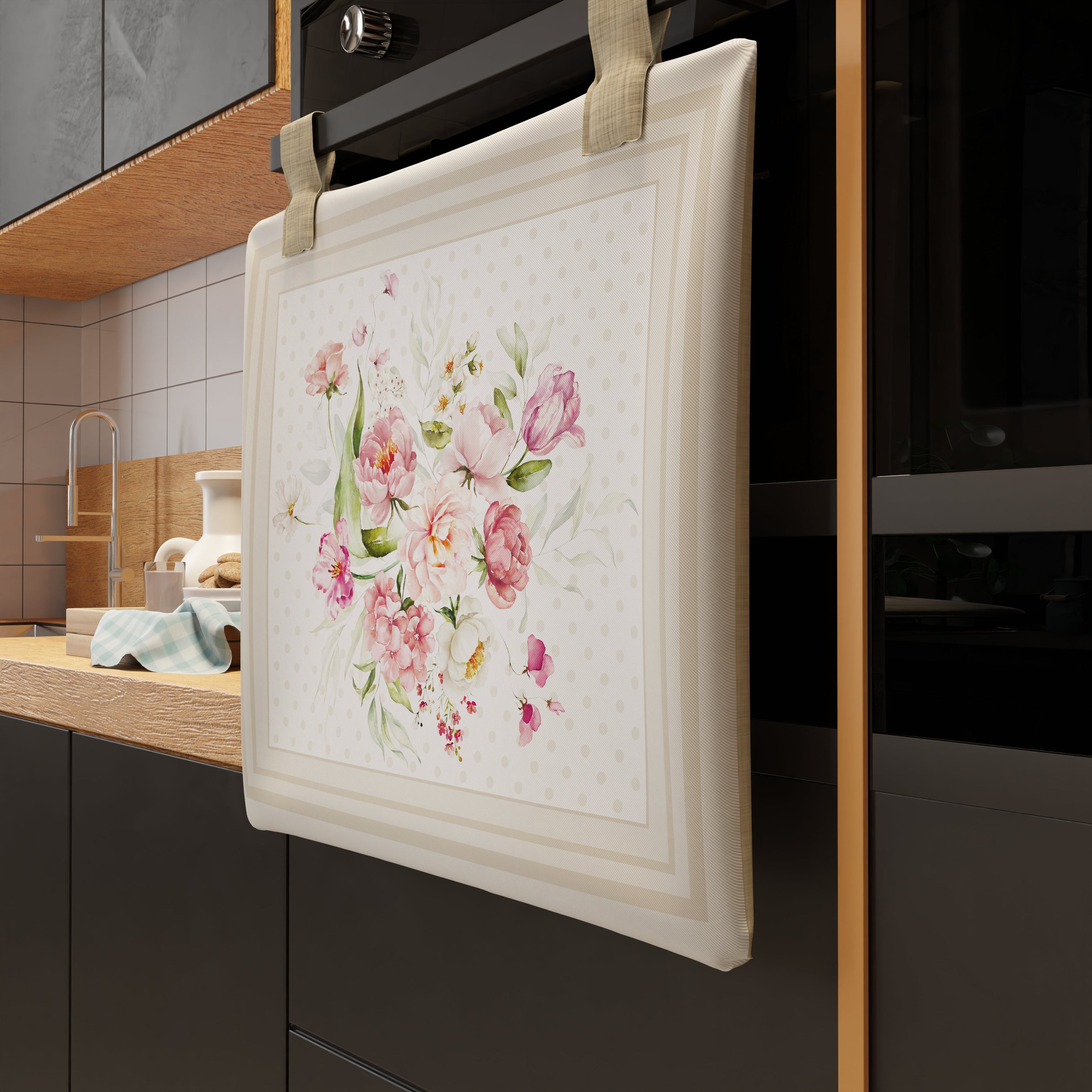 Copriforno per Cucina in Stampa Digitale Shabby Pois Beige1pz 45x55cm