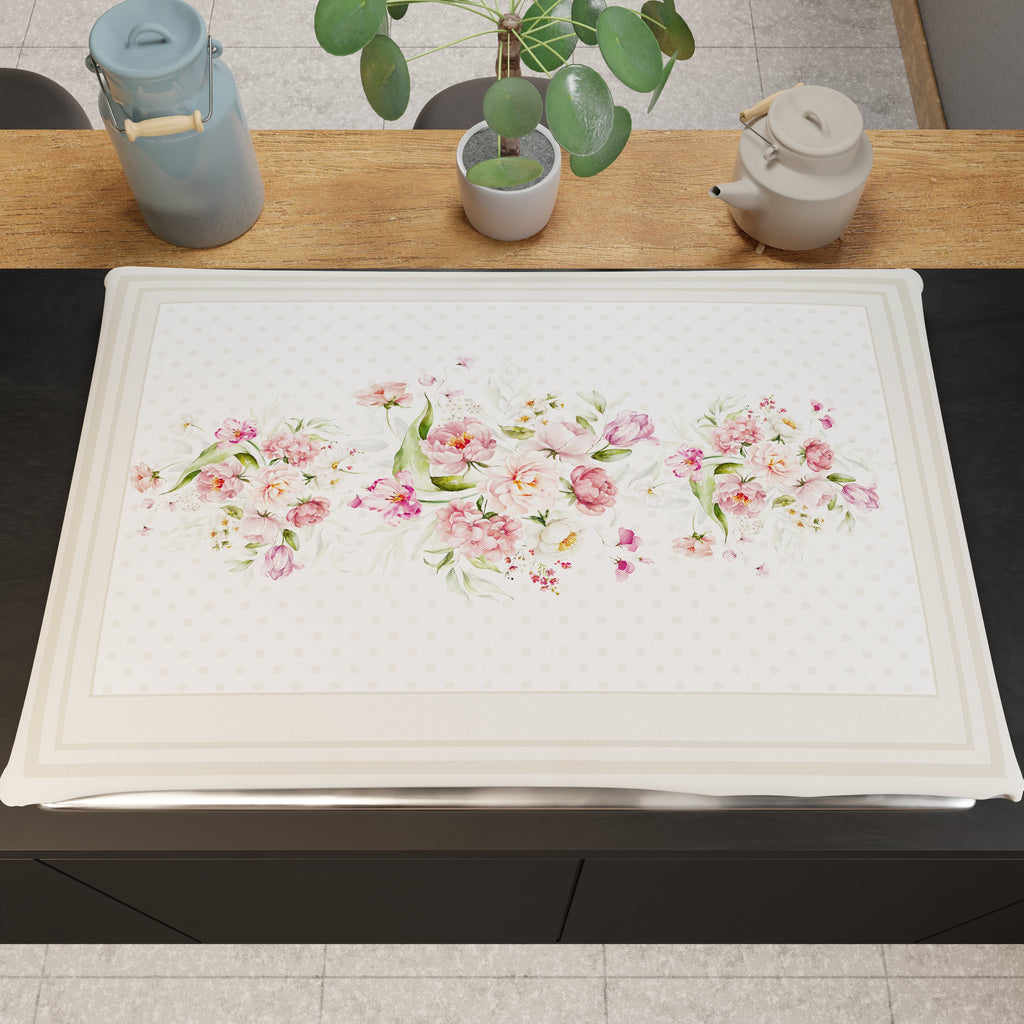 Coprifornello Coprifuochi Cucina in Stampa Digitale Shabby Pois Beige 1pz 50x70cm