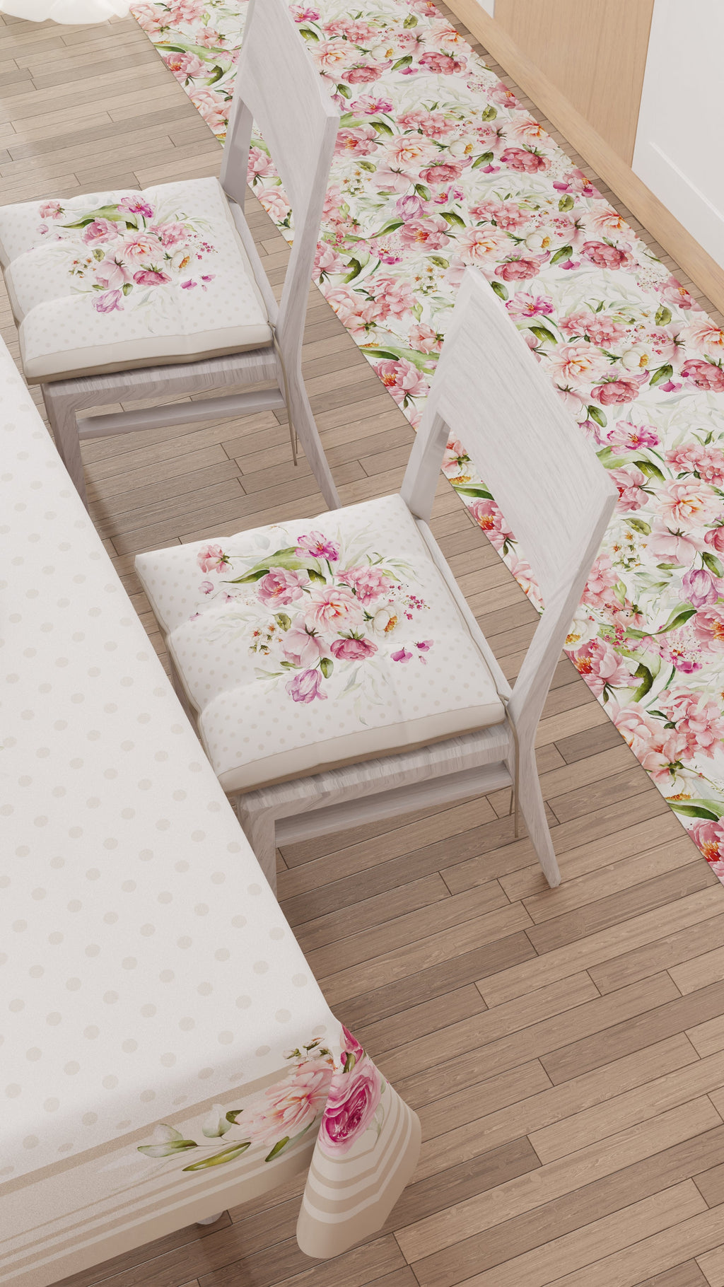Cuscini per Sedie Coprisedia 6 Pezzi Shabby Pois Beige