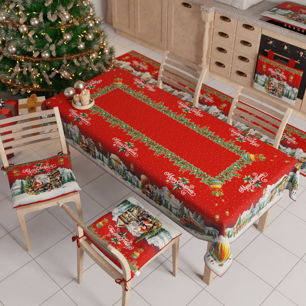 Cuscini per Sedie Natalizi Coprisedia Natalizi 6 Pezzi Santa Village