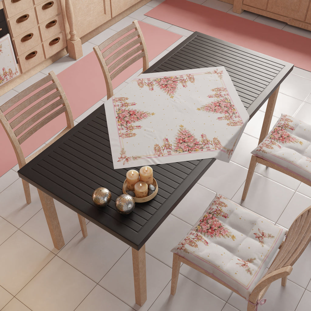 Centrotavola Natalizio per Cucina in Stampa Digitale Schiaccianoci Rosa