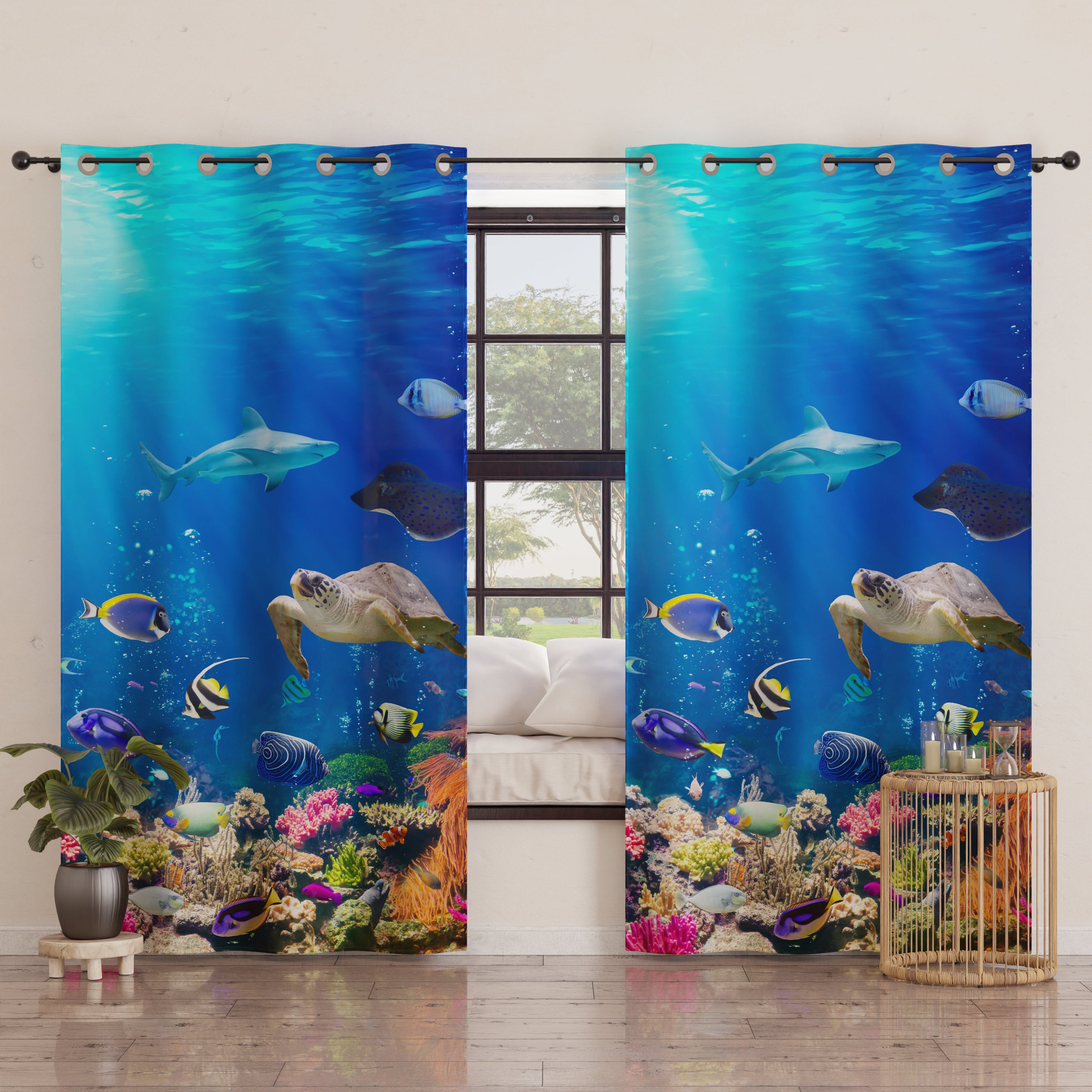 Tenda Arredo da Interno a Pannelli con Anelli Acquario