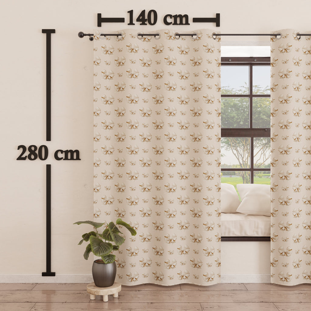 Tenda Arredo da Interno a Pannelli con Anelli Fiocco Beige