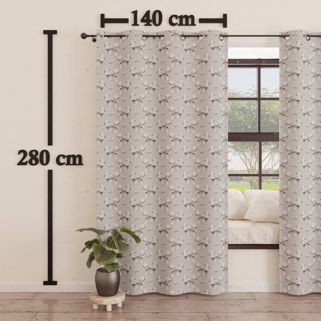Tenda Arredo da Interno a Pannelli con Anelli Fiocco Grigio
