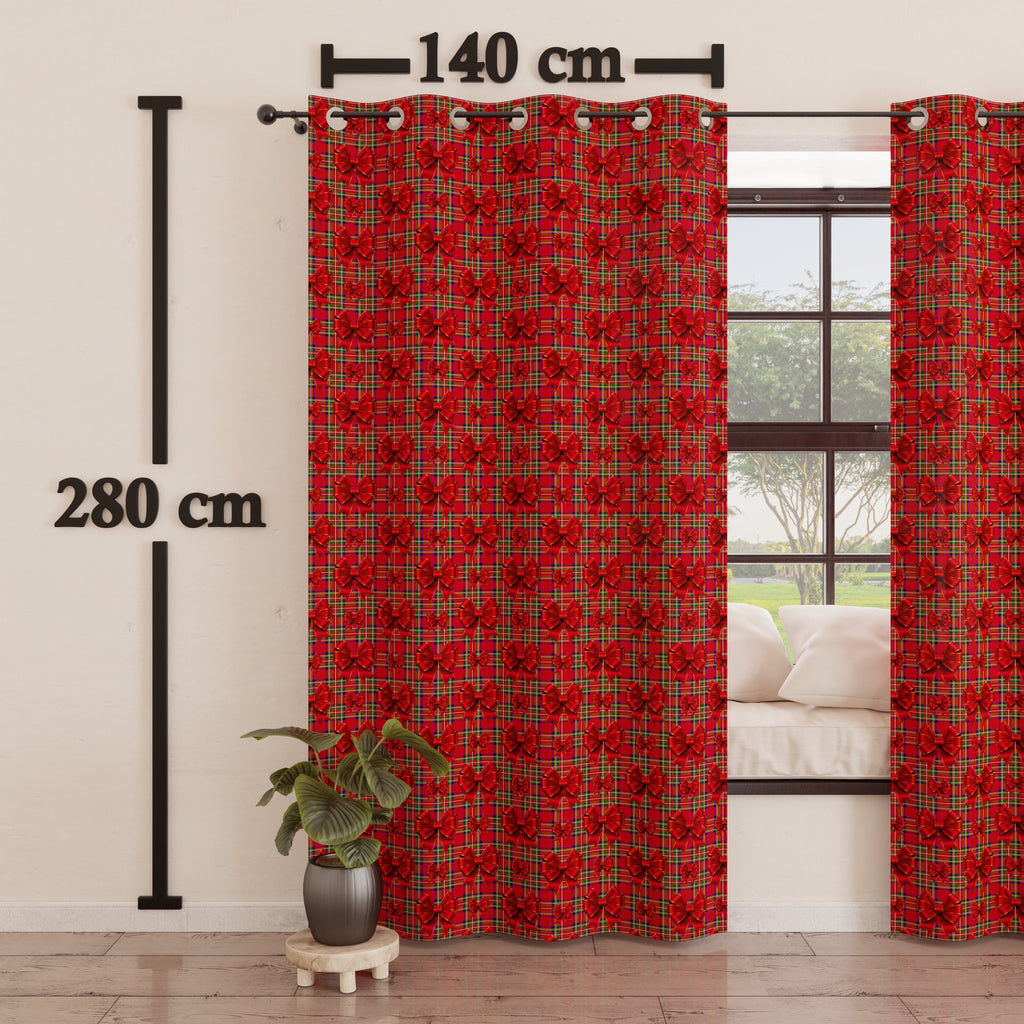 Tenda Arredo da Interno a Pannelli con Anelli Fiocco Tartan, Fantasia Scozzese