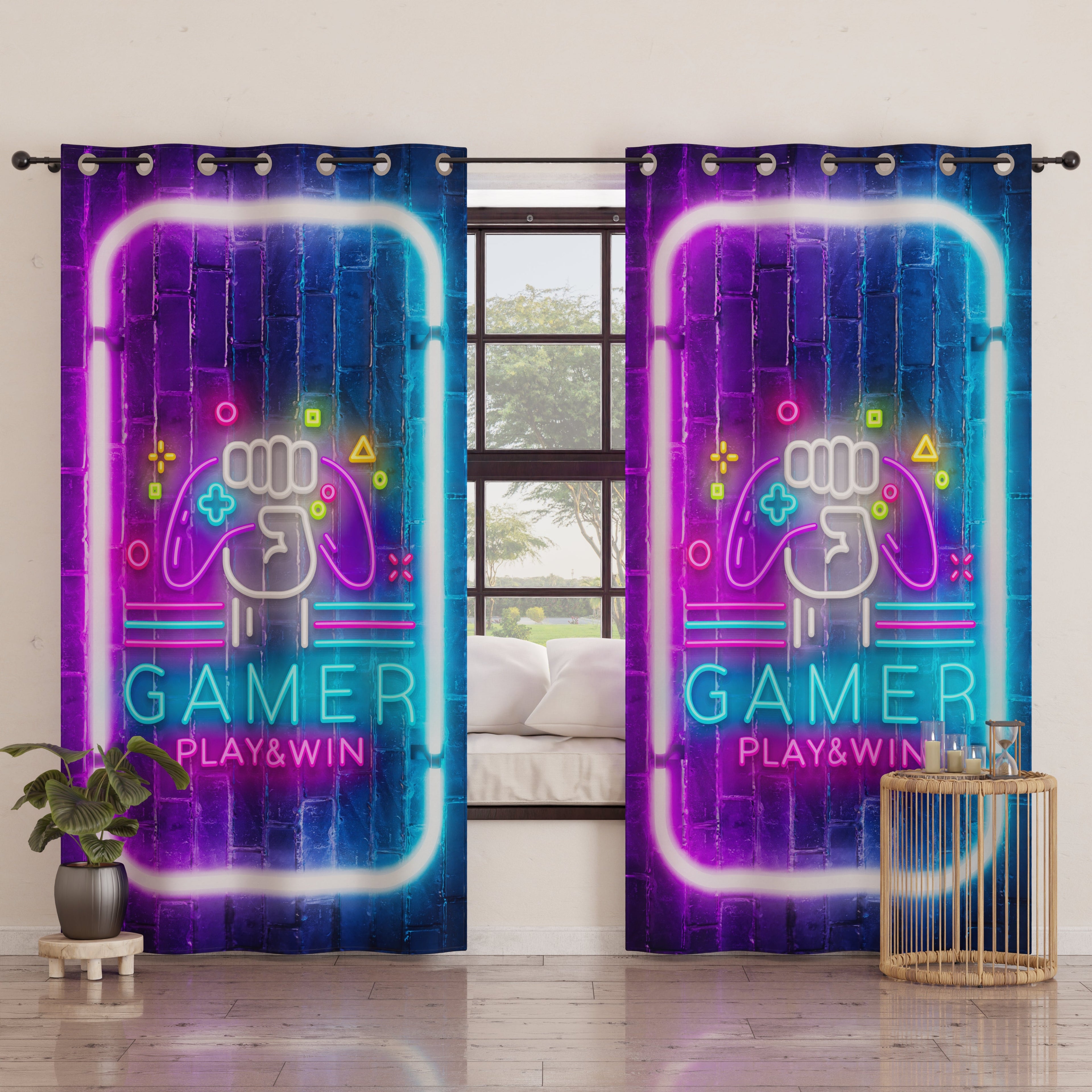 Tenda Arredo da Interno a Pannelli con Anelli Gamer