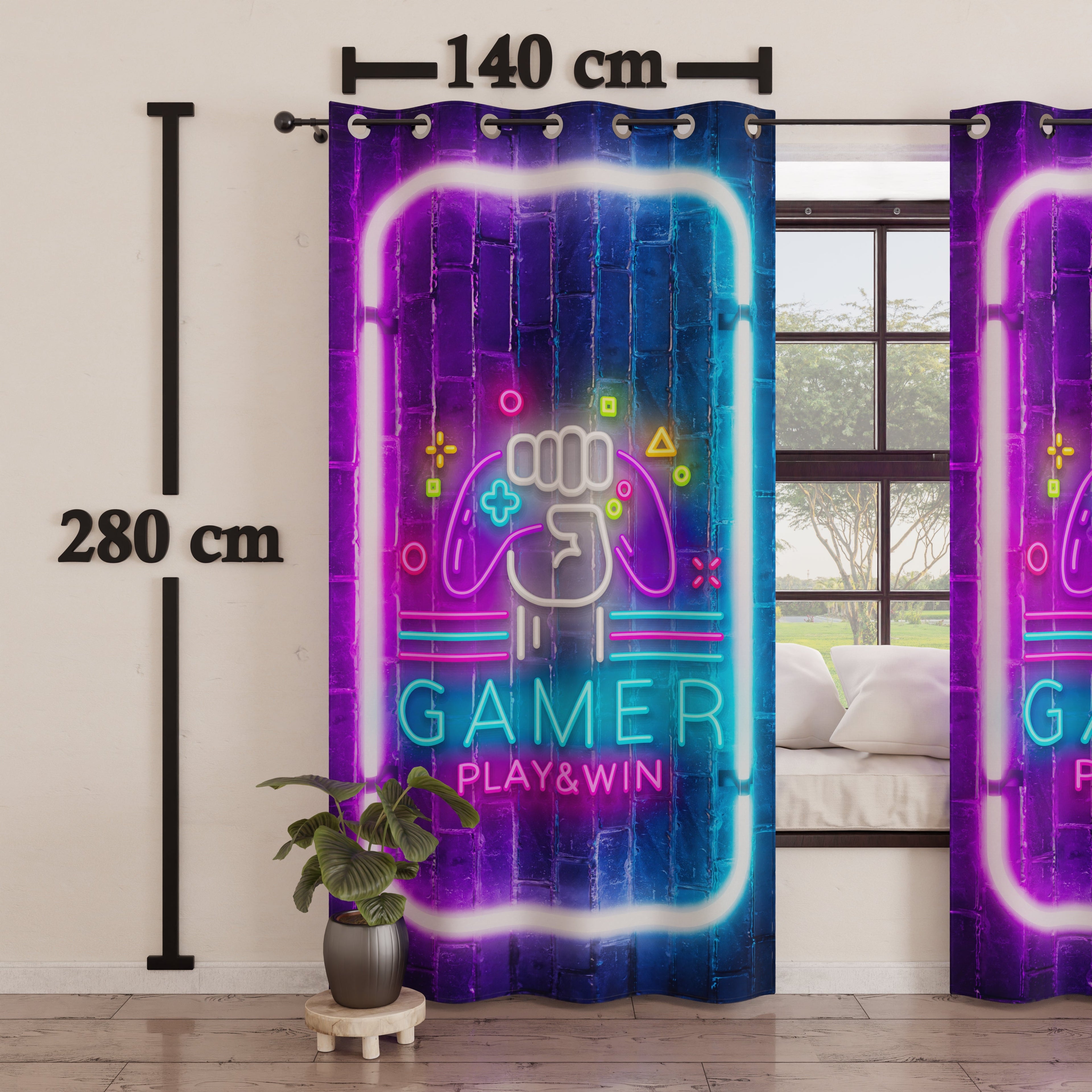 Tenda Arredo da Interno a Pannelli con Anelli Gamer
