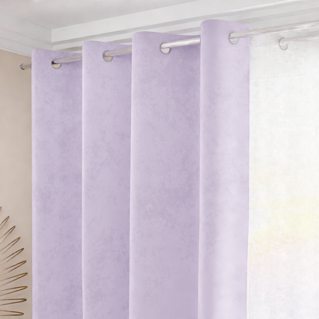 Tenda a Pannello in Velluto per Interni con Anelli, 140x280 cm, Lilla