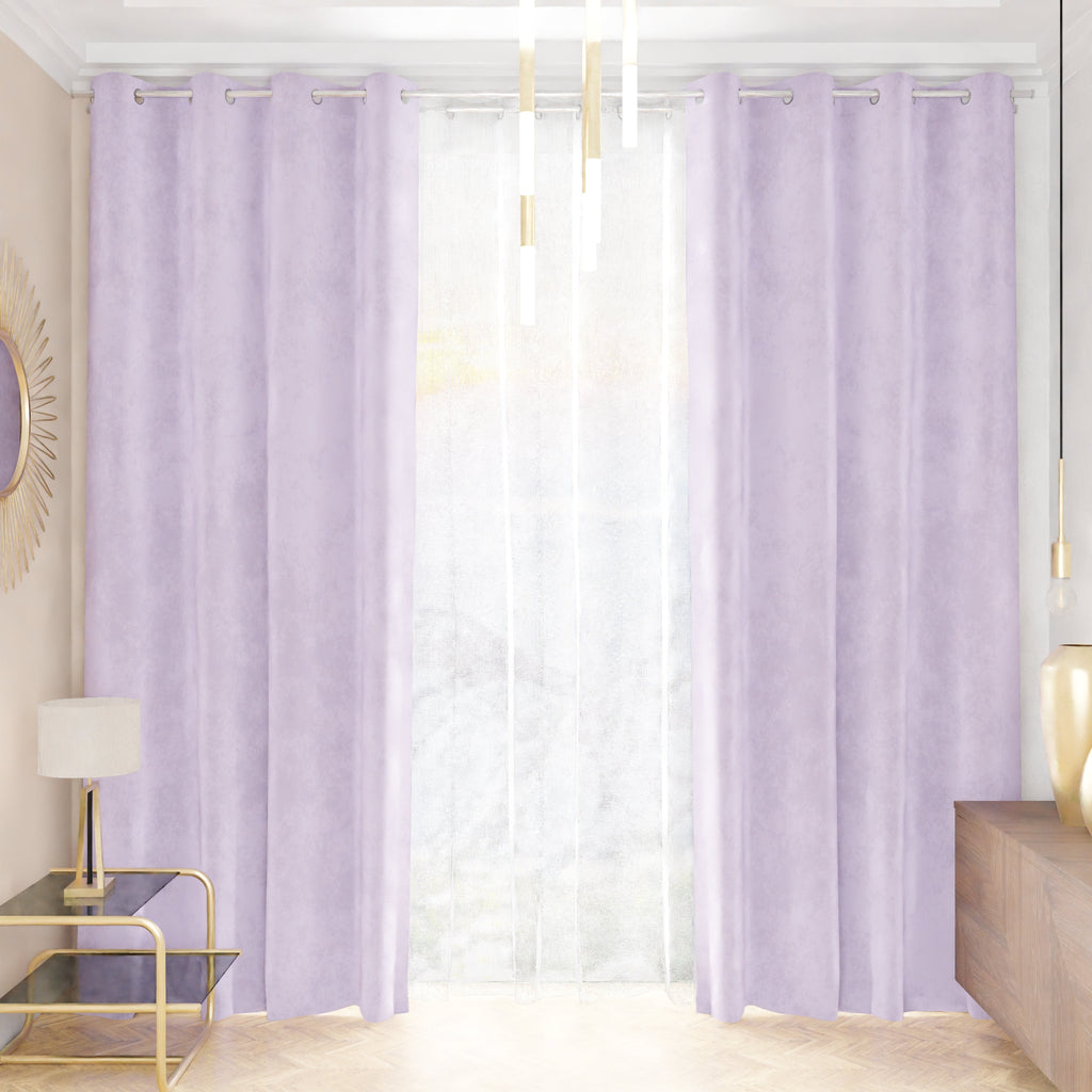 Tenda a Pannello in Velluto per Interni con Anelli, 140x280 cm, Lilla