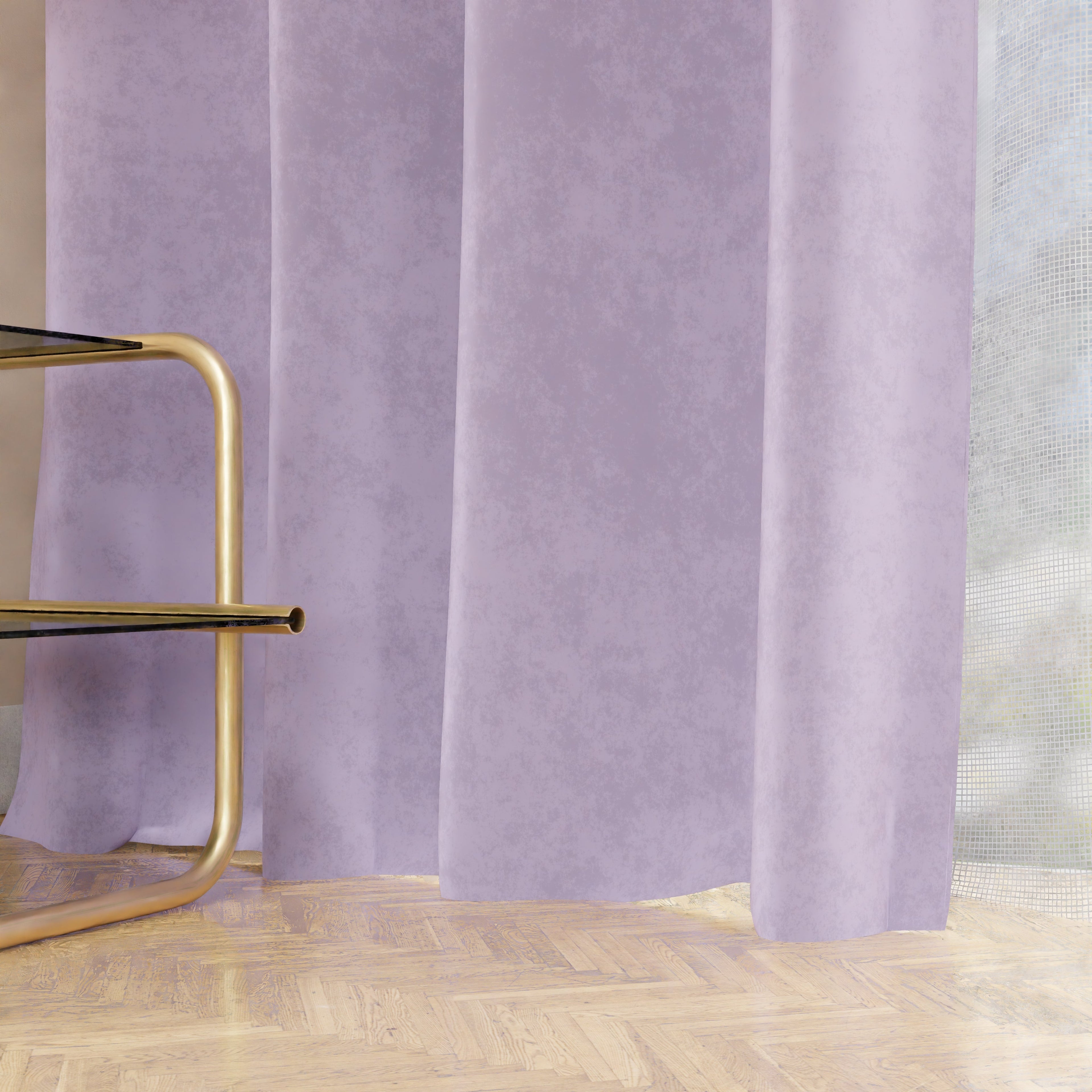 Tenda a Pannello in Velluto per Interni con Anelli, 140x280 cm, Lilla