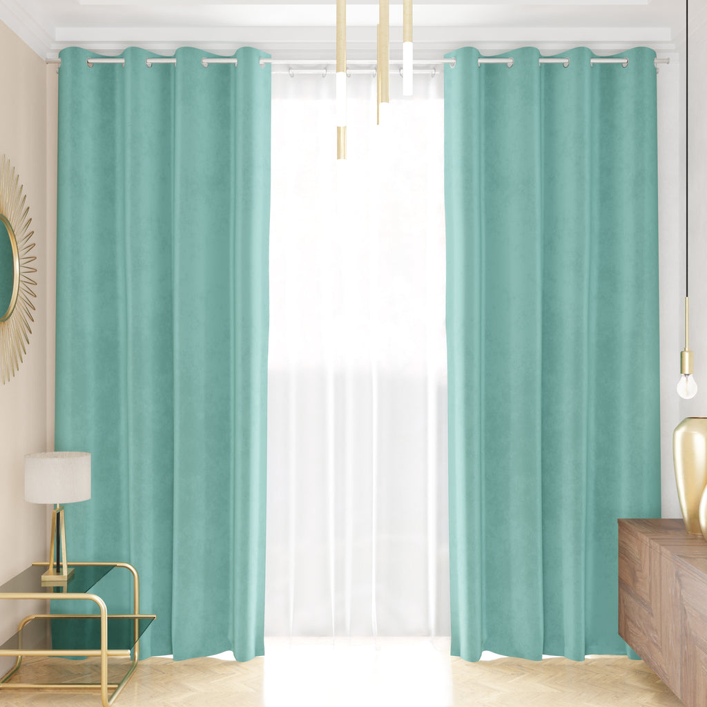 Tenda a Pannello in Velluto per Interni con Anelli, 140x280 cm, Tiffany