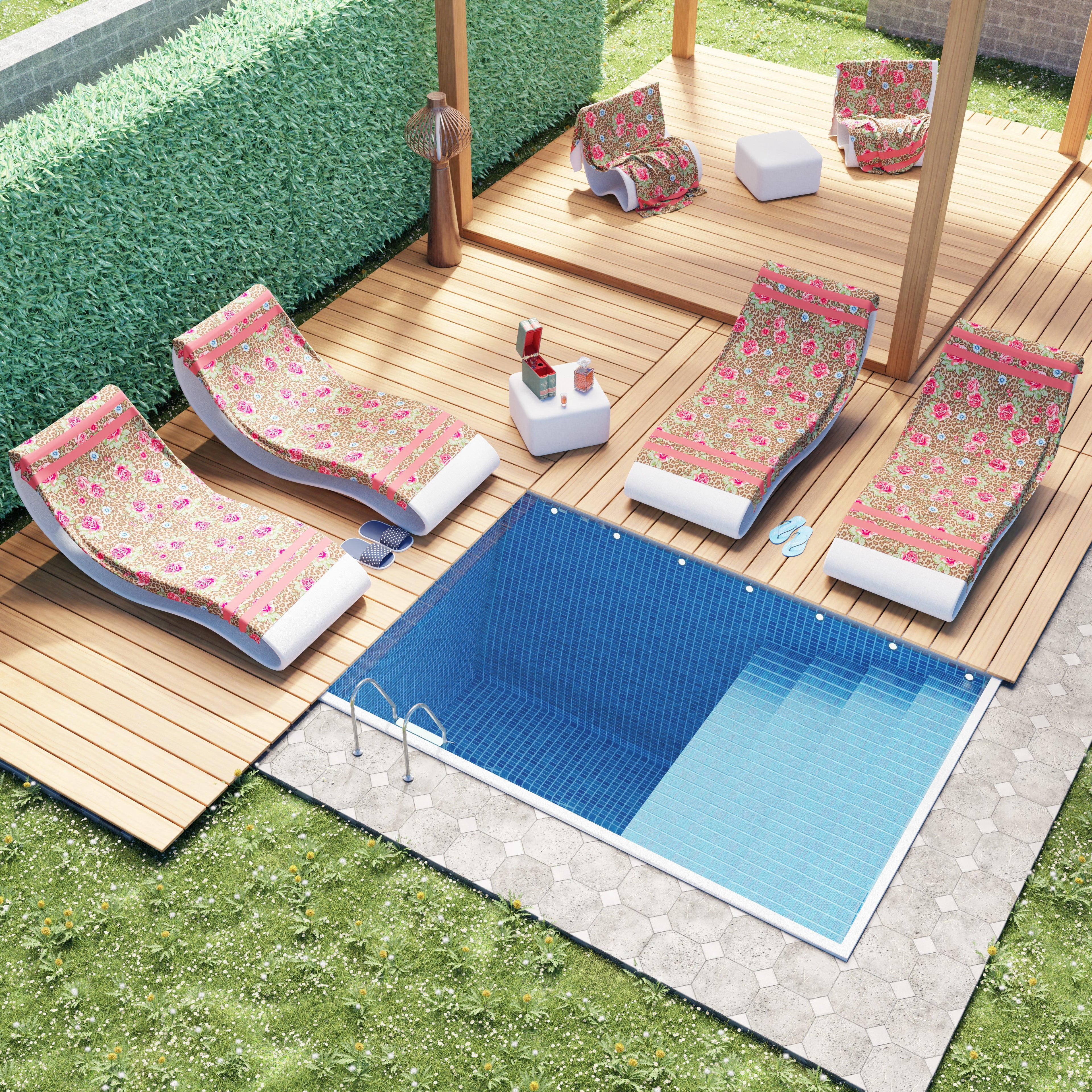 Telo Mare Microfibra, Asciugamano Mare, Telo per Lettino, Rose Animalier