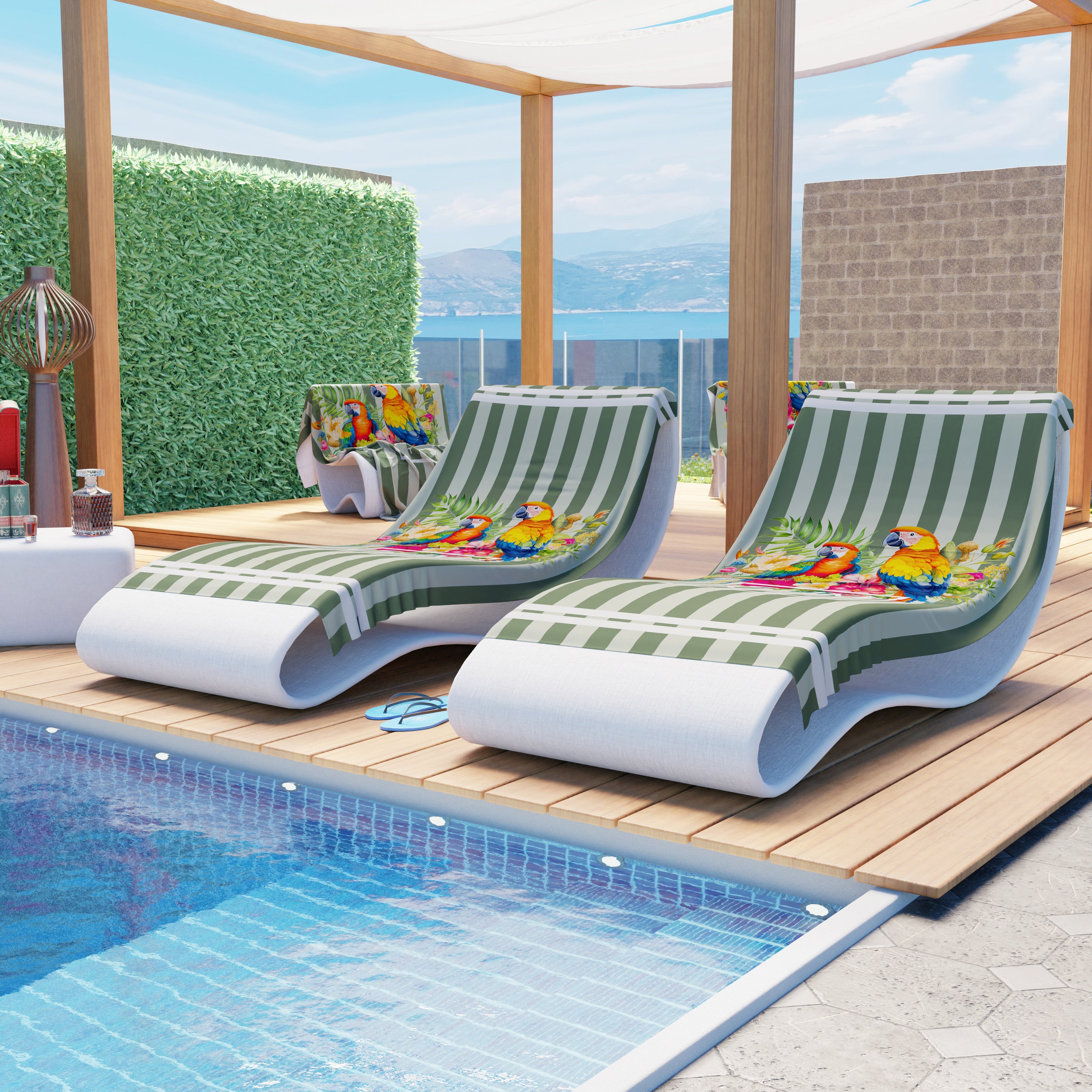 Telo Mare Microfibra, Asciugamano Mare, Telo per Lettino, Summer Time