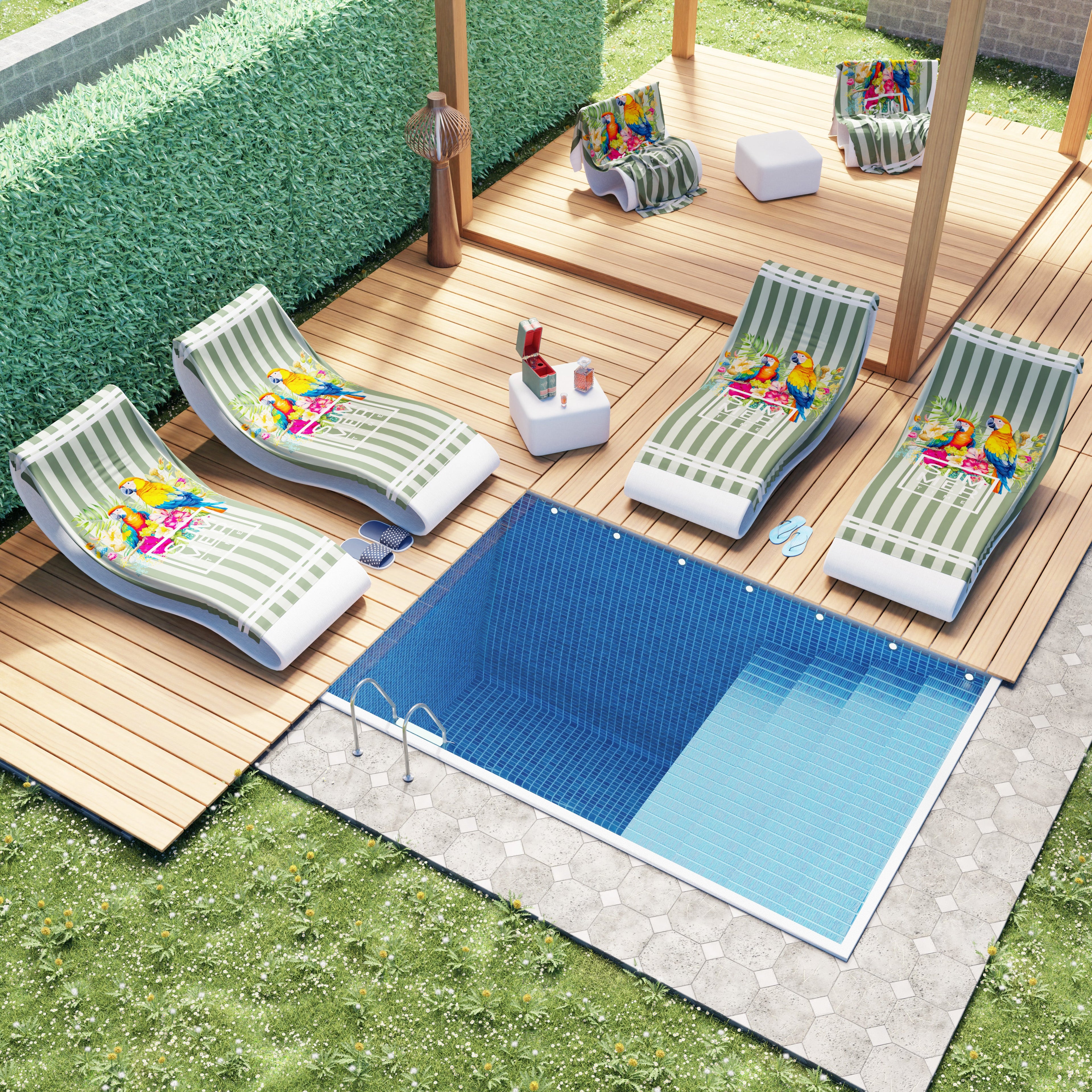 Telo Mare Microfibra, Asciugamano Mare, Telo per Lettino, Summer Time