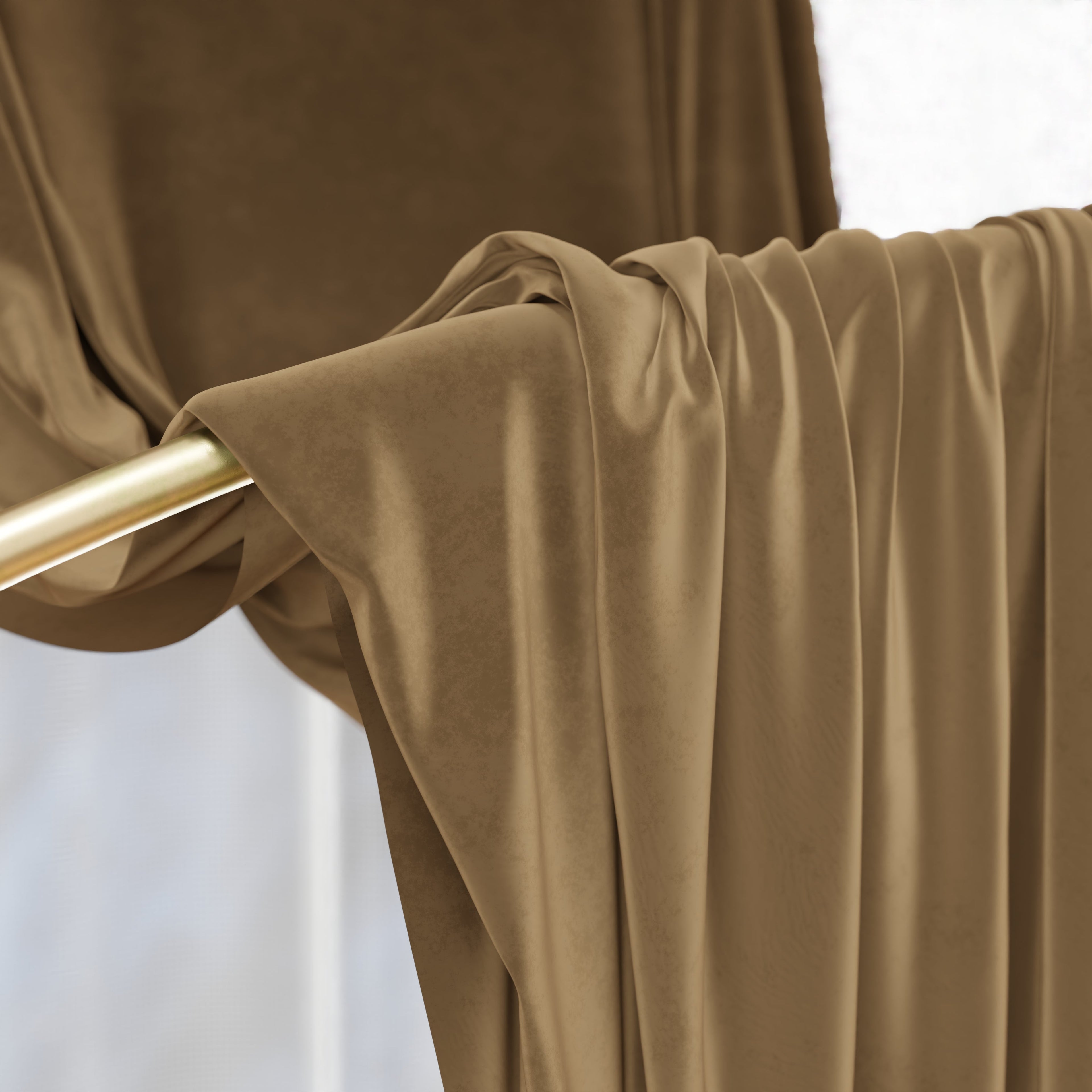 Tenda a Pannello in Velluto per Interni con Anelli, 140x280 cm, Tortora