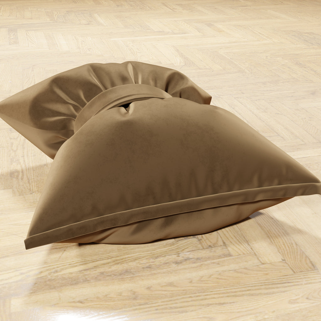 Cuscino Arredo Fiocco in Velluto 40x50 cm, Cuscino divano Tortora