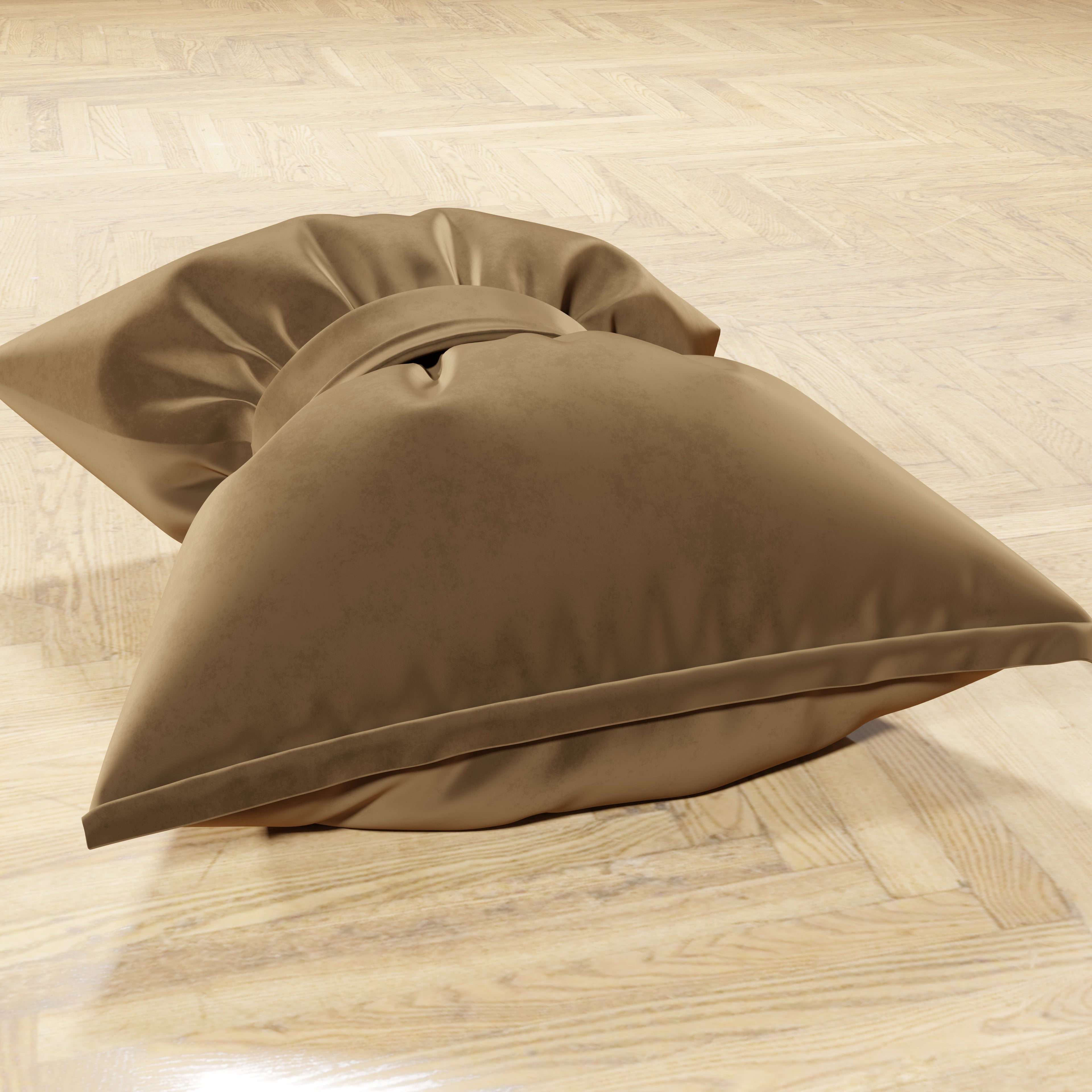 Cuscino Arredo Fiocco in Velluto 40x50 cm, Cuscino divano Tortora