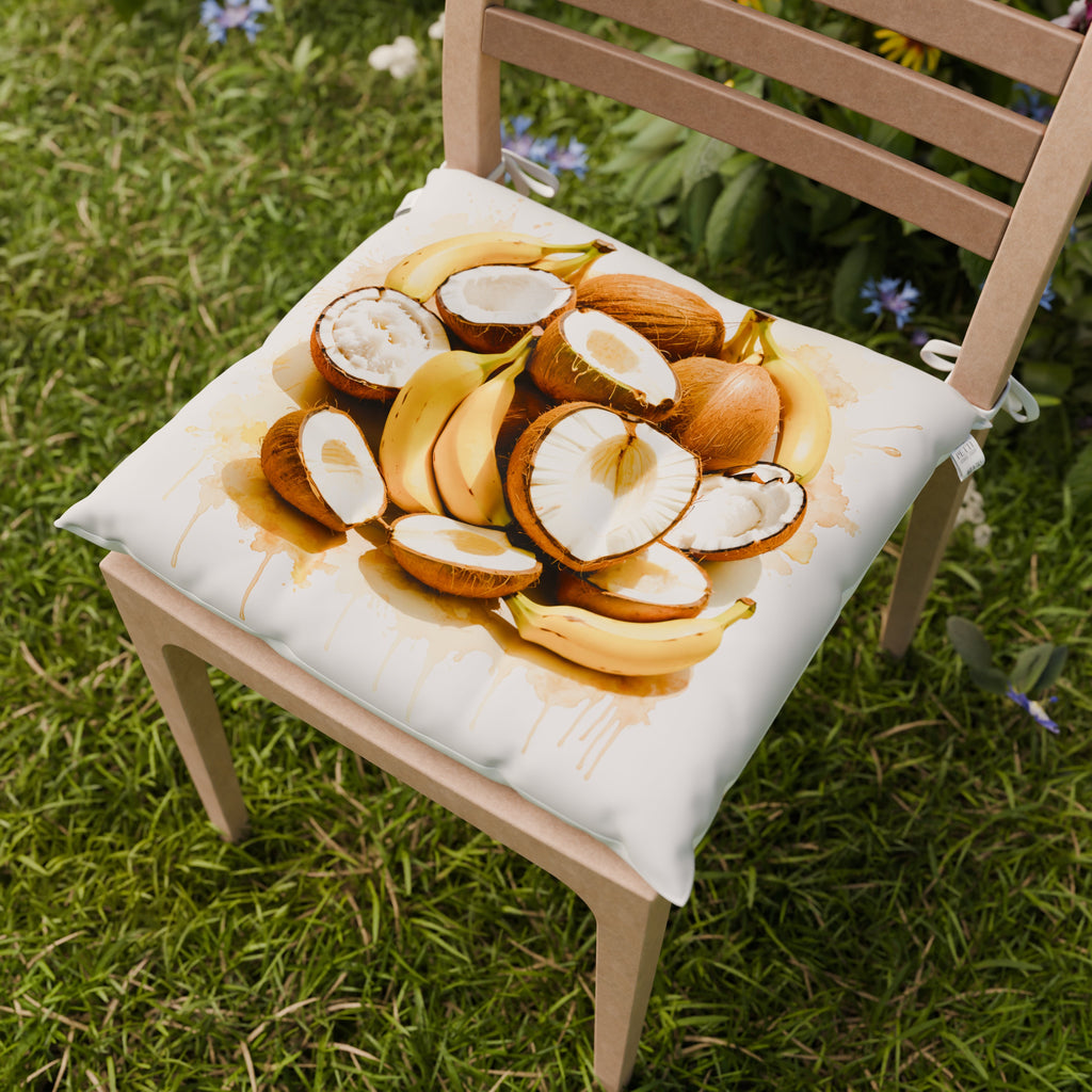 Cuscini per Sedie Coprisedia 6 Pezzi Fruit - Cocco e Banana