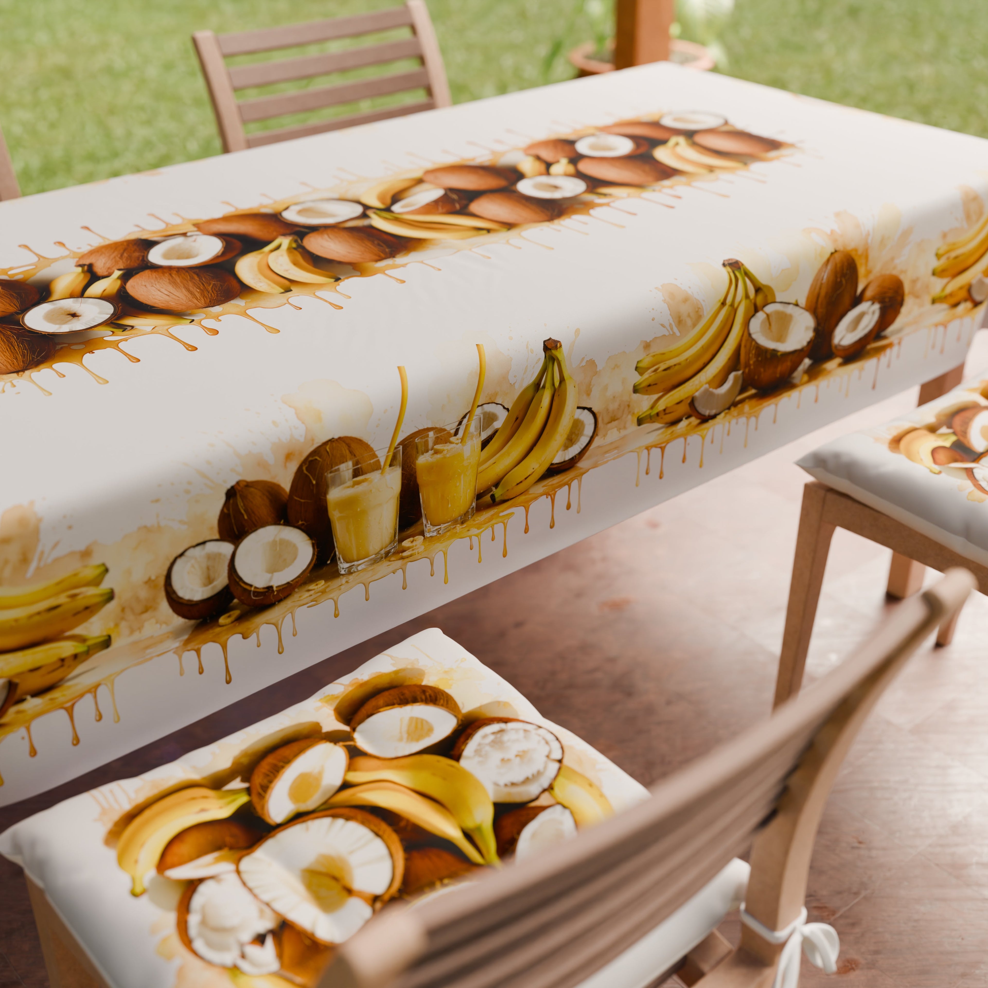 Cuscini per Sedie Coprisedia 6 Pezzi Fruit - Cocco e Banana