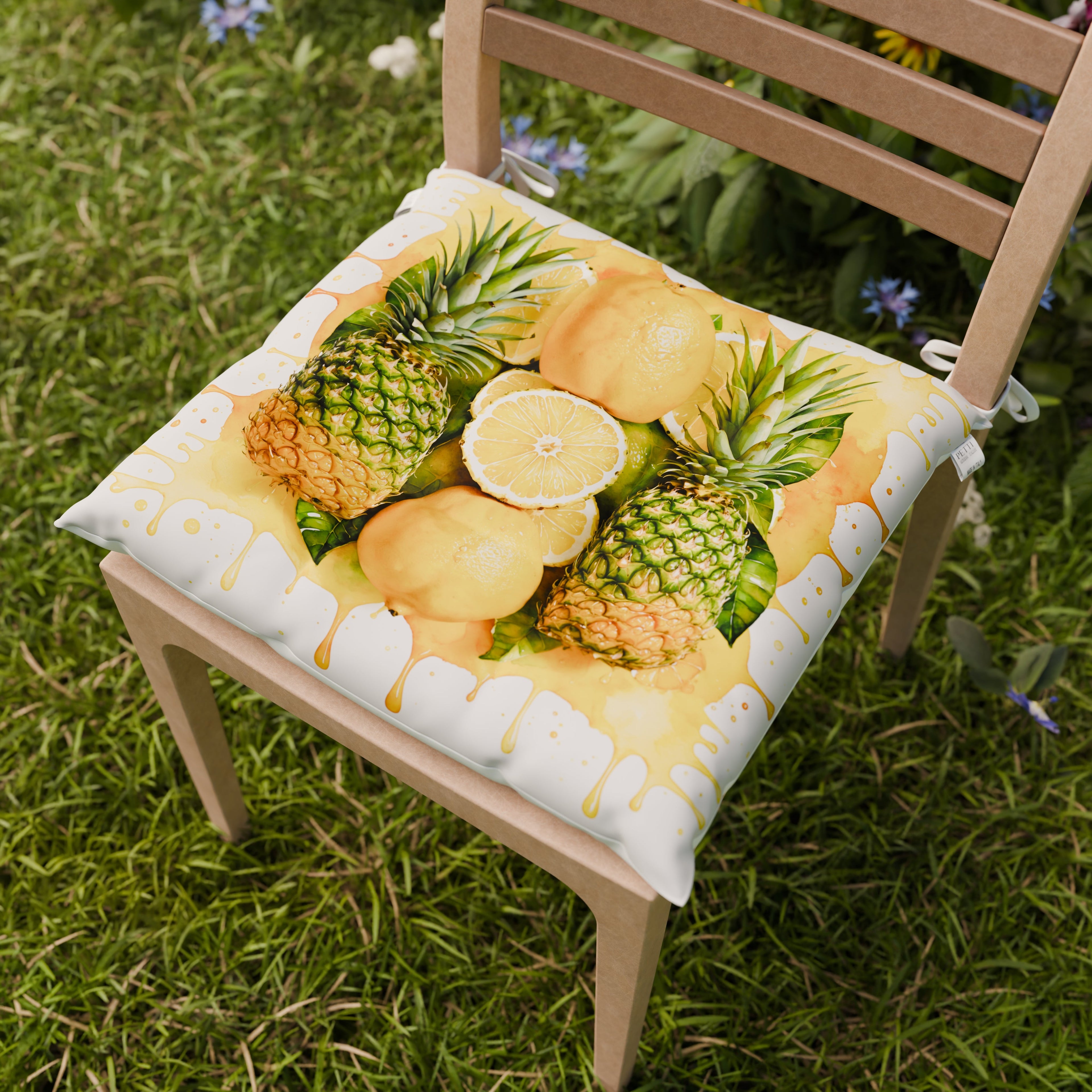 Cuscini per Sedie Coprisedia 6 Pezzi Fruit - Limone e Ananas