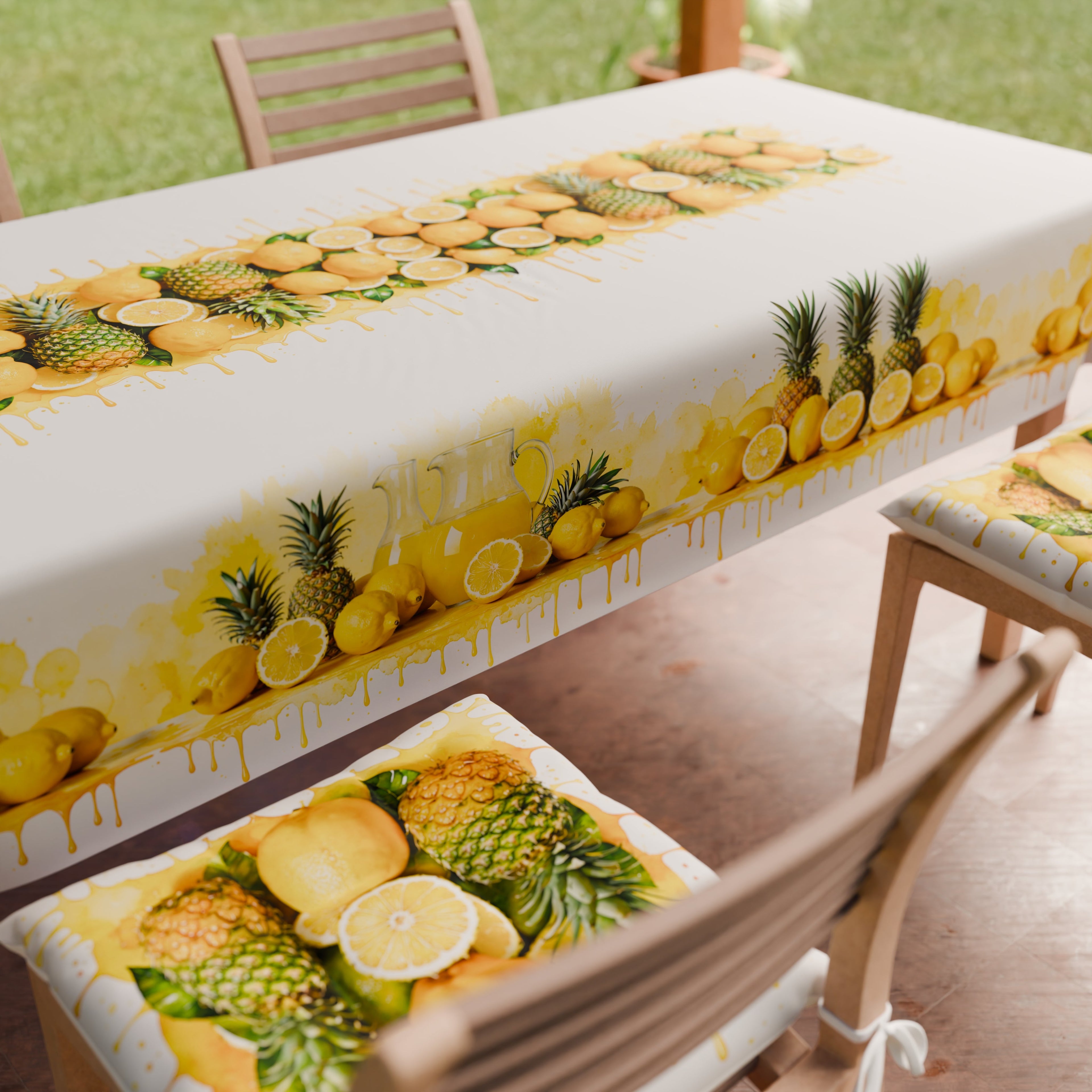 Cuscini per Sedie Coprisedia 6 Pezzi Fruit - Limone e Ananas
