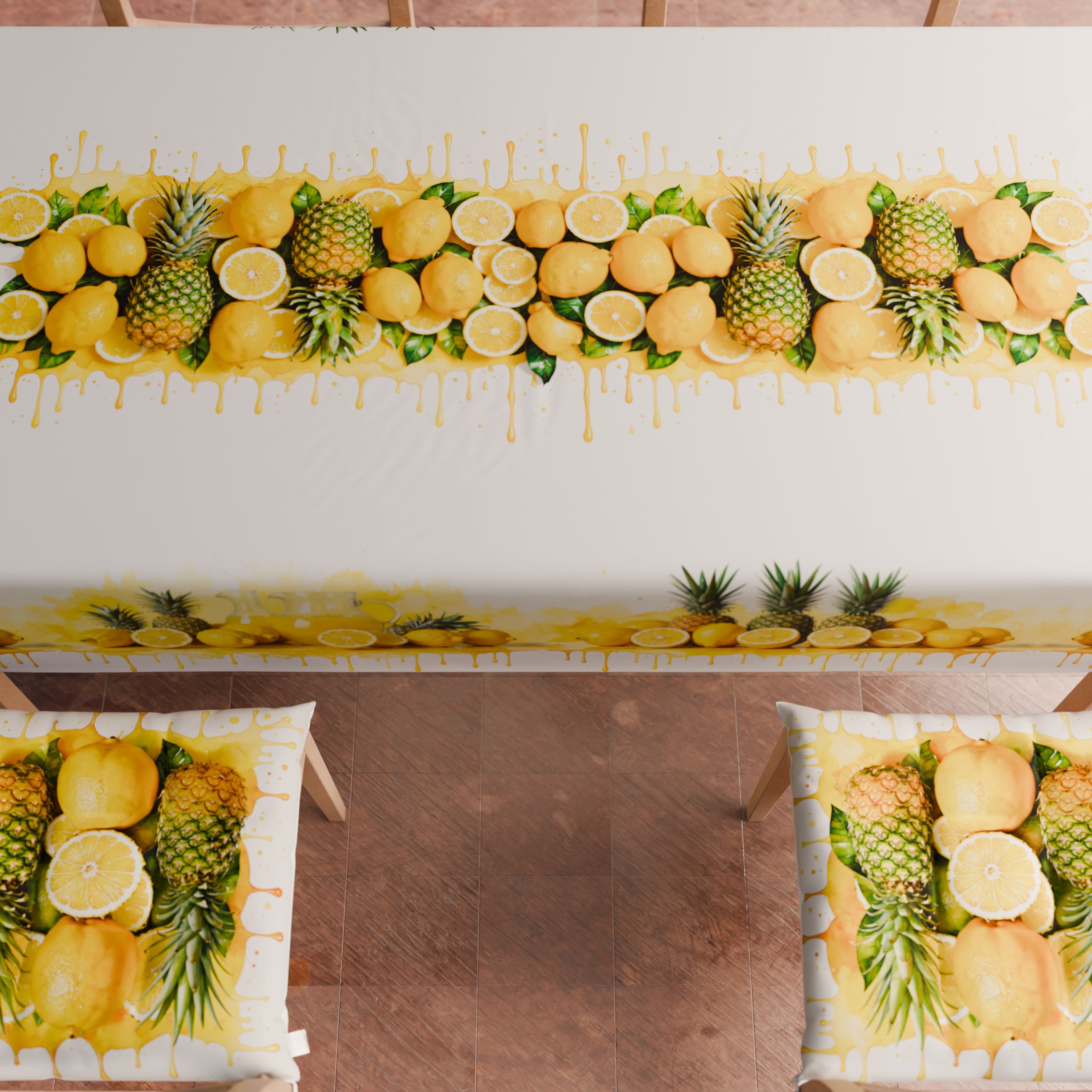 Cuscini per Sedie Coprisedia 6 Pezzi Fruit - Limone e Ananas