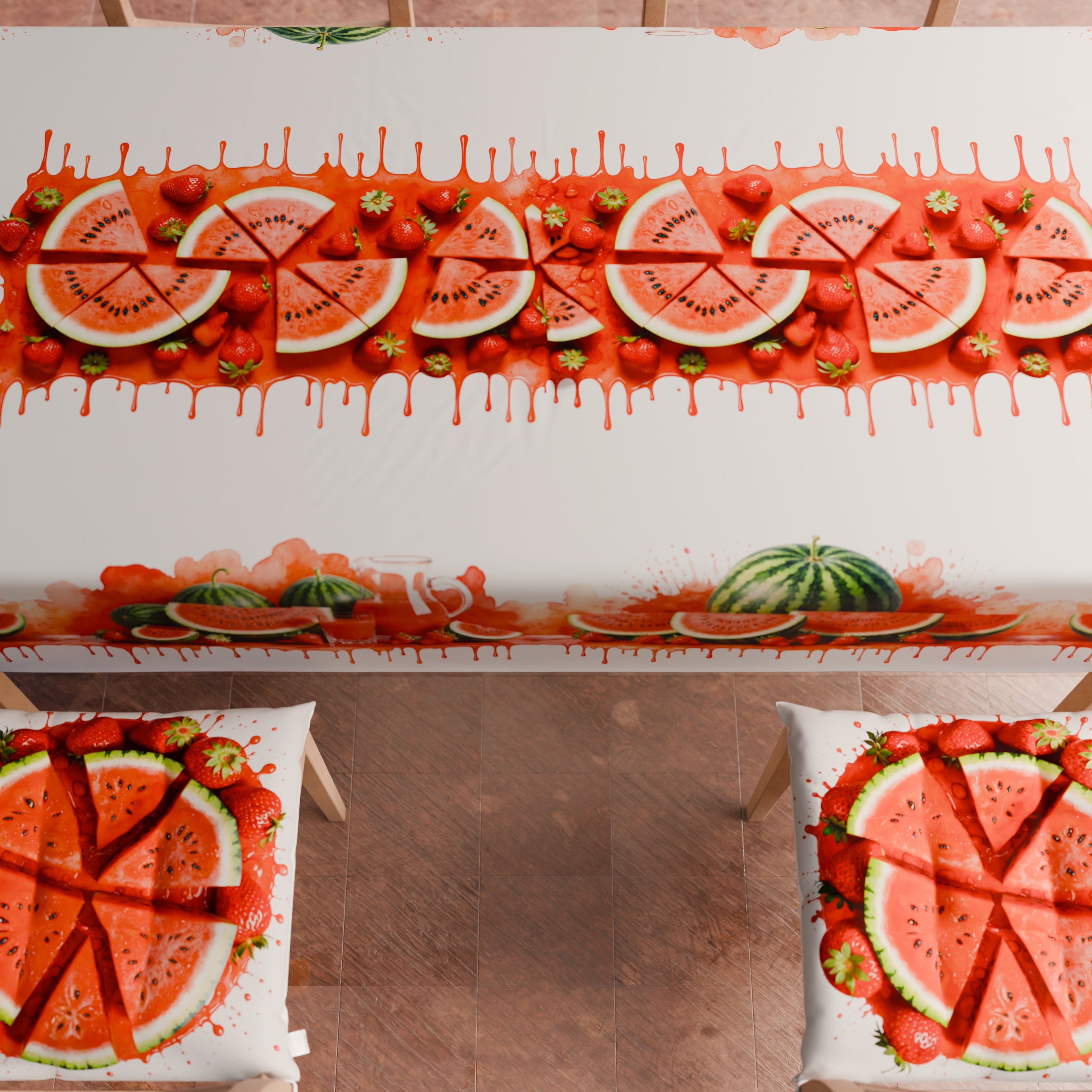Cuscini per Sedie Coprisedia 6 Pezzi Fruit - Melone e Fragola