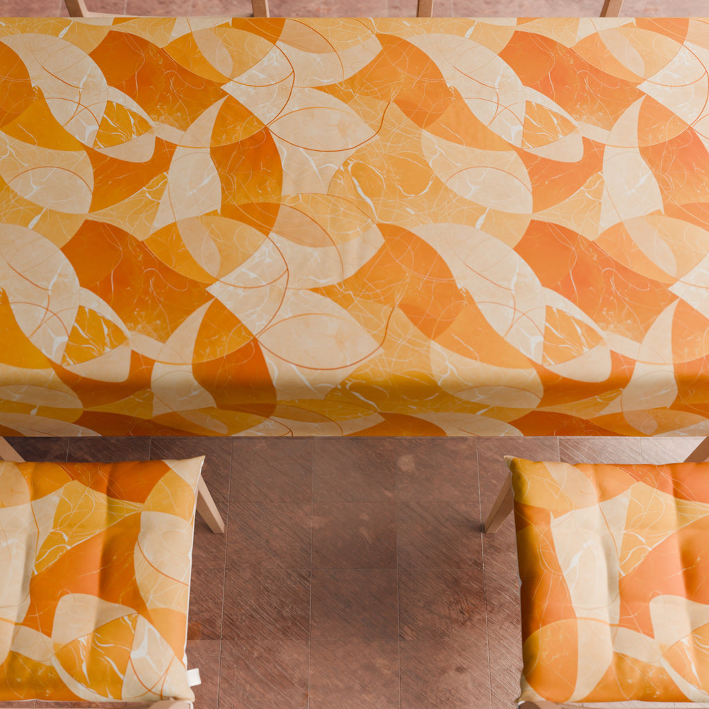 Cuscini per Sedie Coprisedia 6 Pezzi Geo - Cerchio Arancio