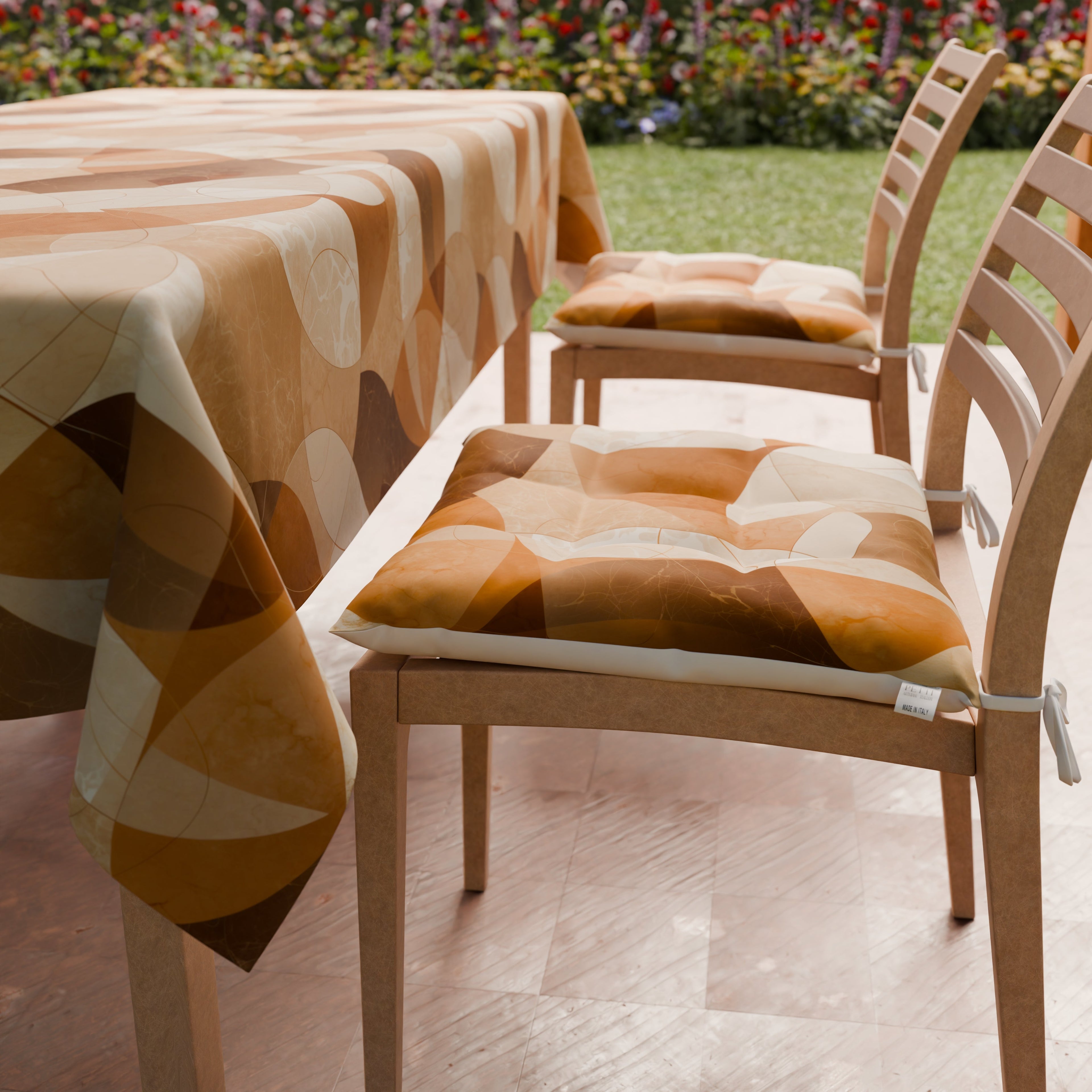 Cuscini per Sedie Coprisedia 6 Pezzi Geo - Cerchio Beige